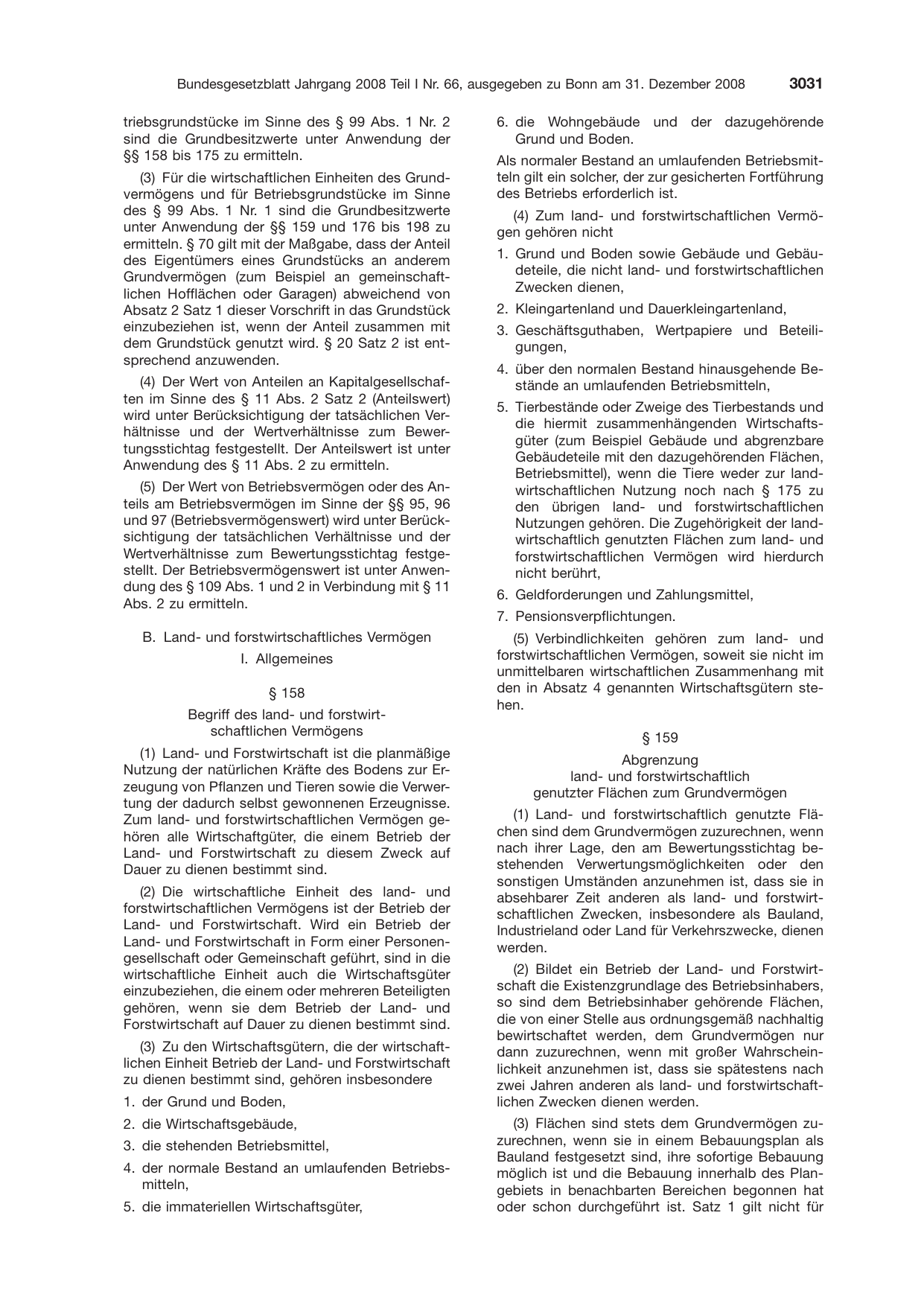 BGBl. 2008, Seite 3031 — Originalseite als Abbildung