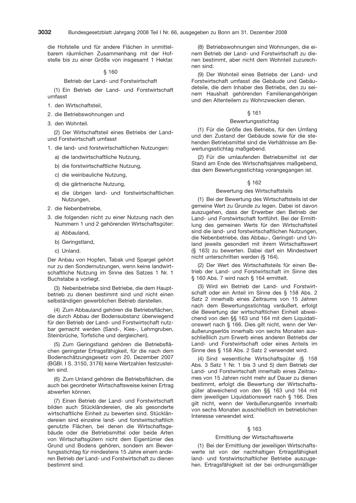 BGBl. 2008, Seite 3032 — Originalseite als Abbildung