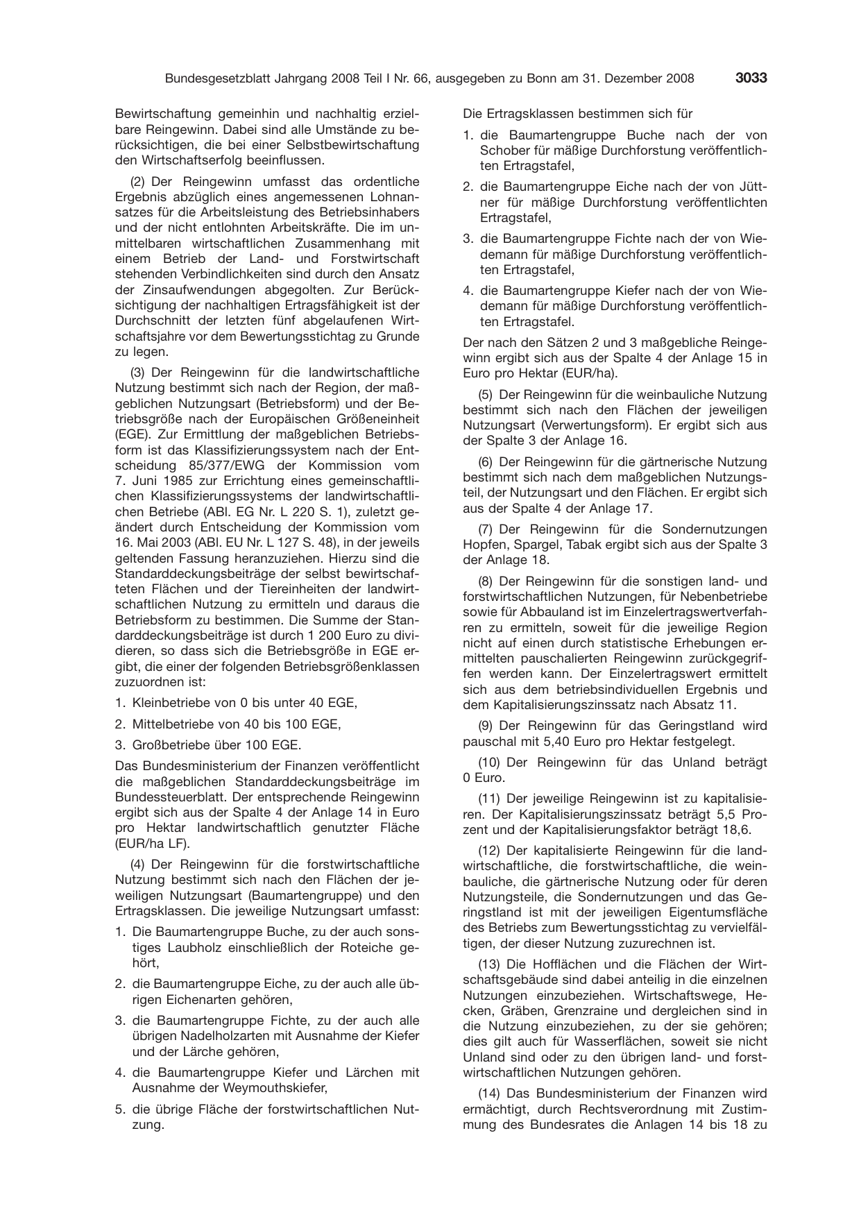 BGBl. 2008, Seite 3033 — Originalseite als Abbildung