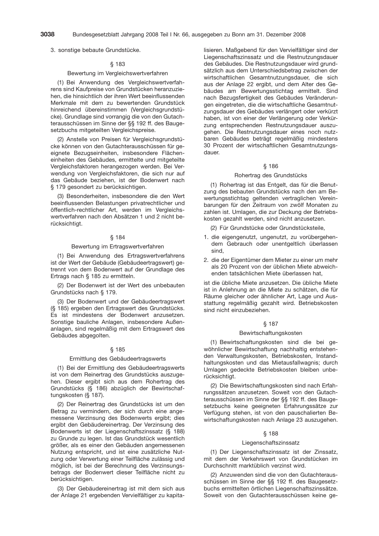 BGBl. 2008, Seite 3038 — Originalseite als Abbildung