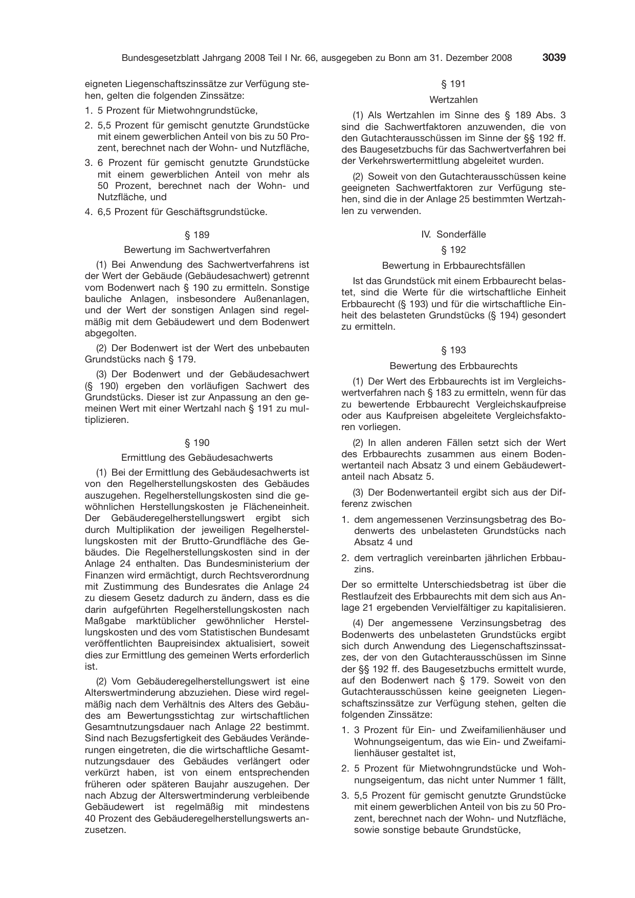 BGBl. 2008, Seite 3039 — Originalseite als Abbildung