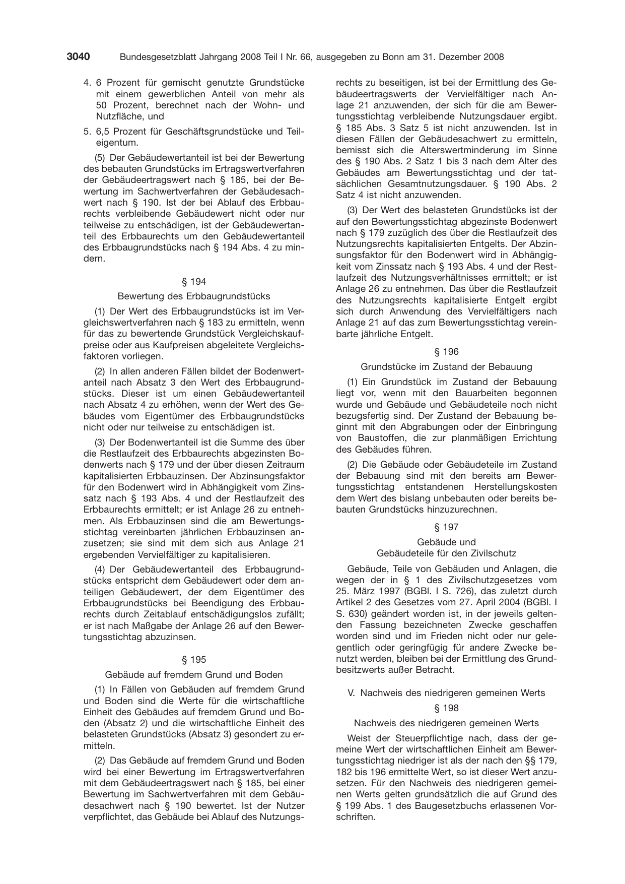 BGBl. 2008, Seite 3040 — Originalseite als Abbildung