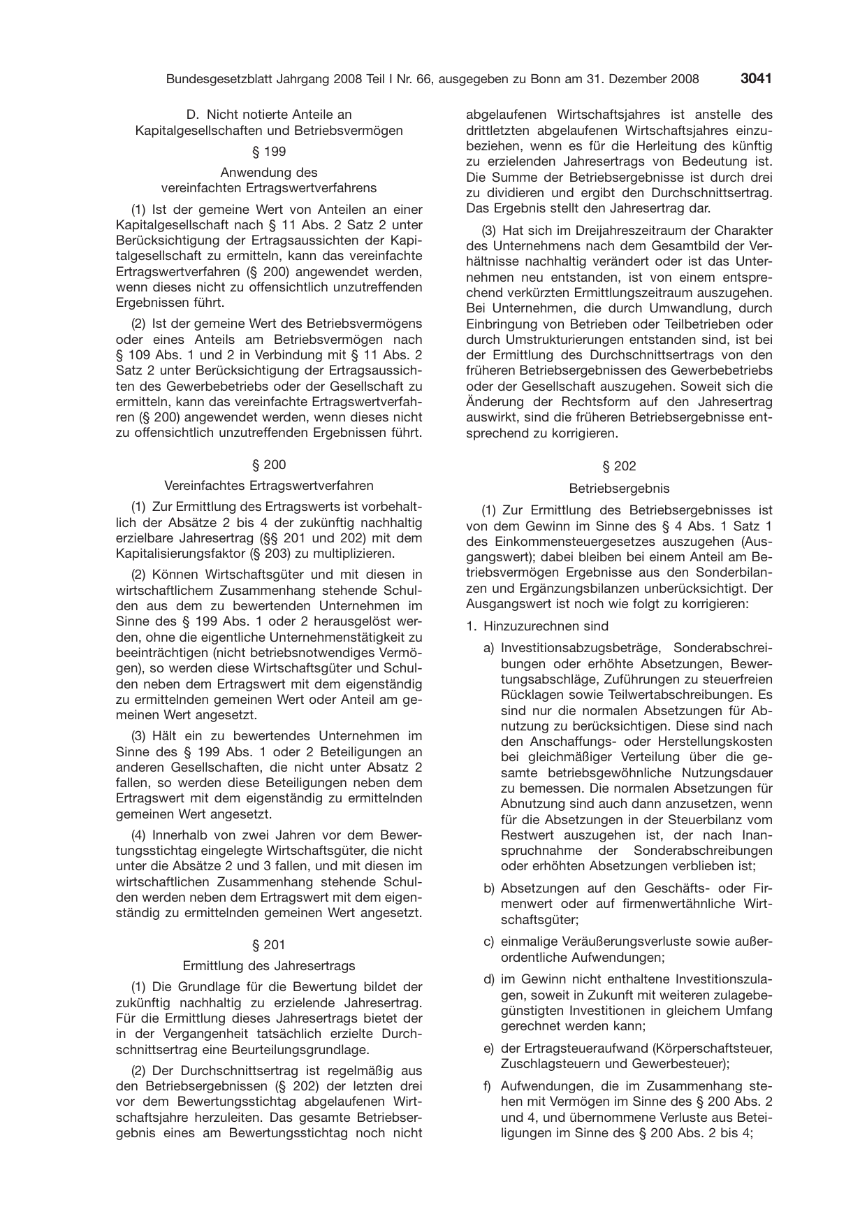 BGBl. 2008, Seite 3041 — Originalseite als Abbildung