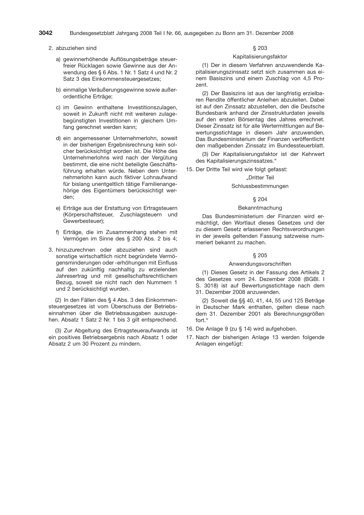 BGBl. 2008, Seite 3042 — Originalseite als Abbildung