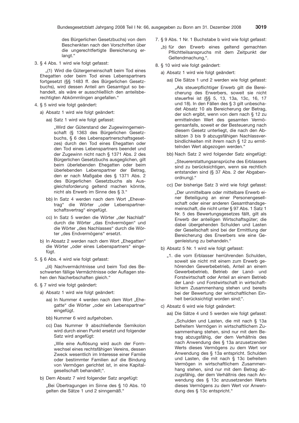 BGBl. 2008, Seite 3019 — Originalseite als Abbildung