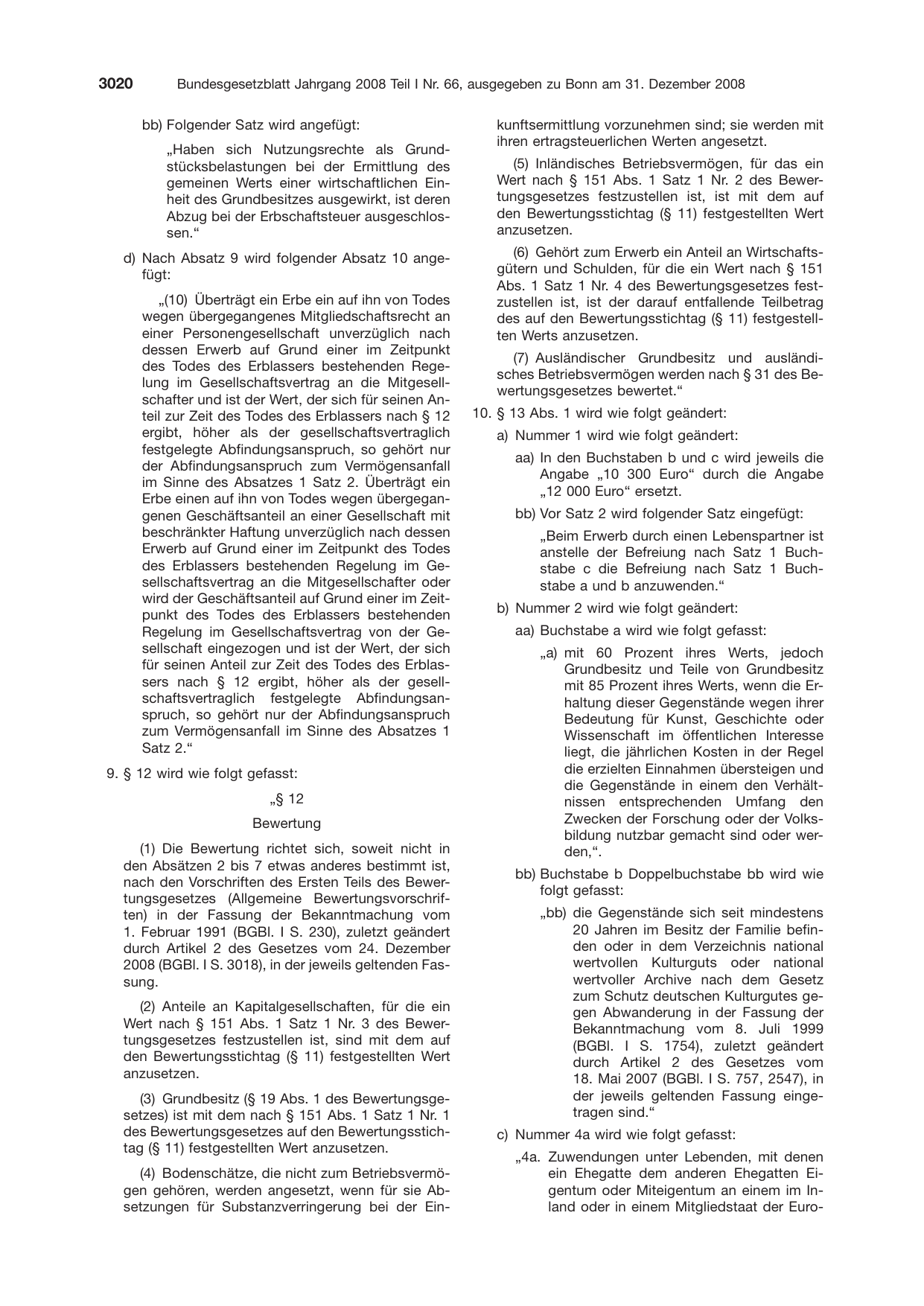 BGBl. 2008, Seite 3020 — Originalseite als Abbildung