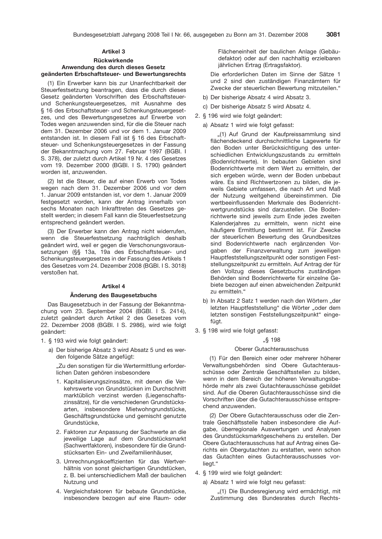 BGBl. 2008, Seite 3081 — Originalseite als Abbildung