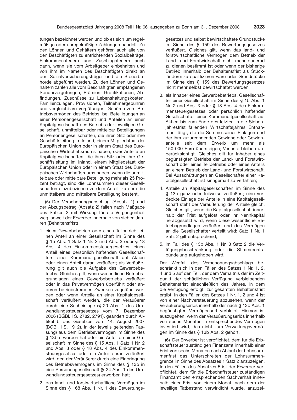 BGBl. 2008, Seite 3023 — Originalseite als Abbildung