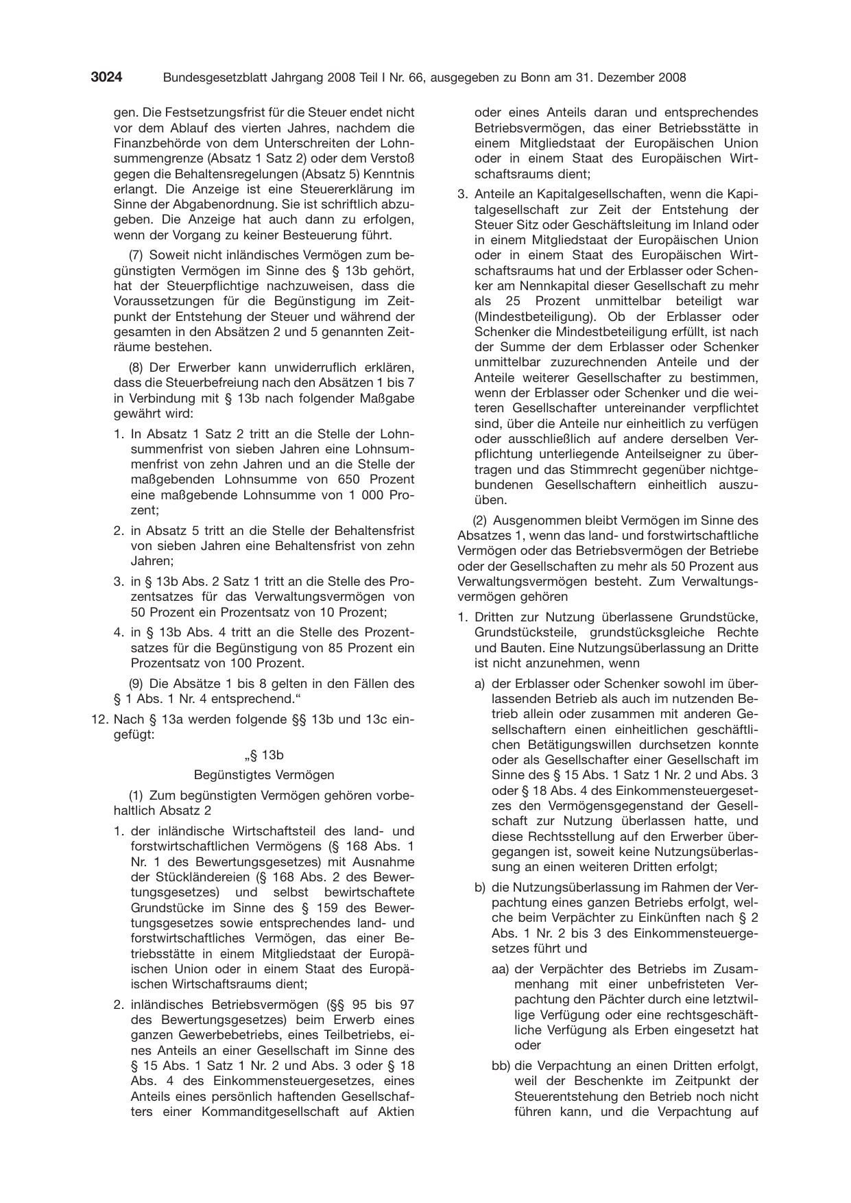 BGBl. 2008, Seite 3024 — Originalseite als Abbildung