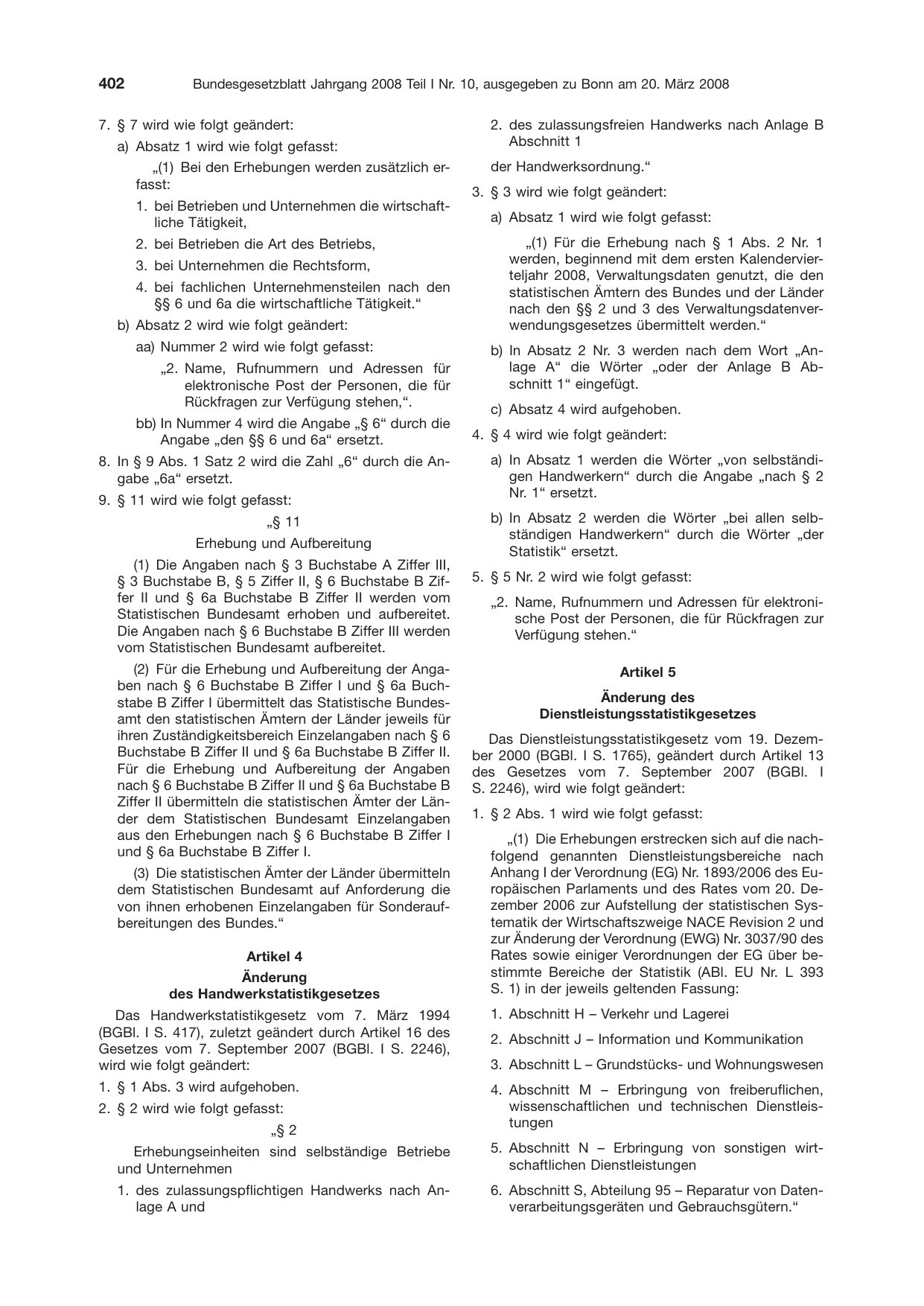 BGBl. 2008, Seite 402 — Originalseite als Abbildung