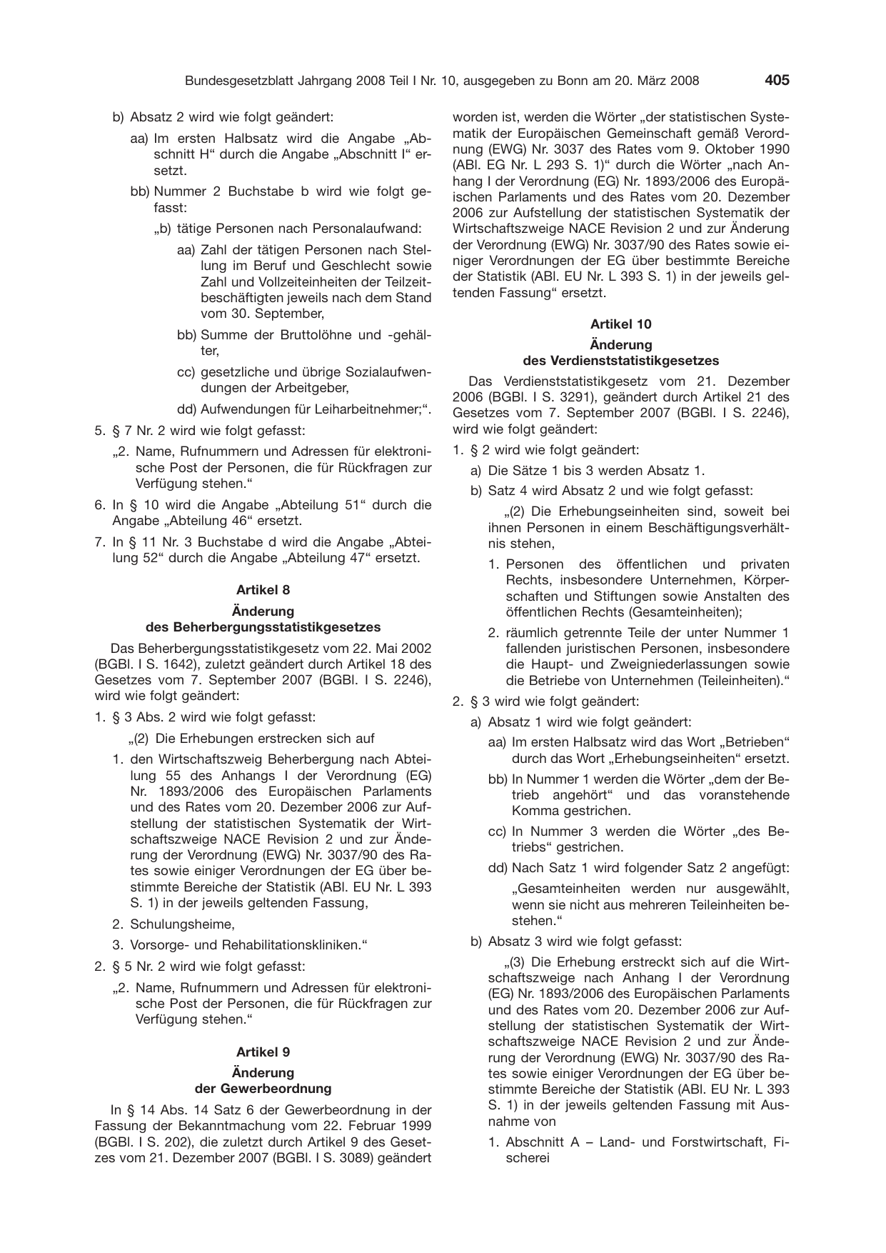 BGBl. 2008, Seite 405 — Originalseite als Abbildung