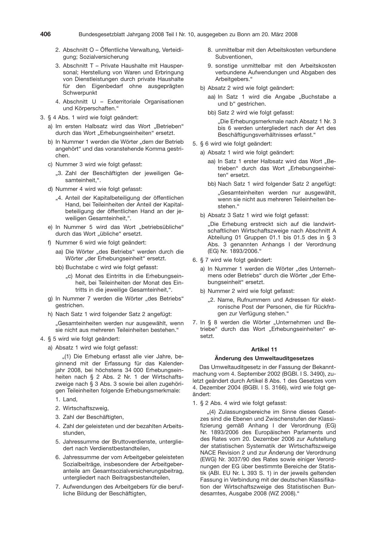 BGBl. 2008, Seite 406 — Originalseite als Abbildung