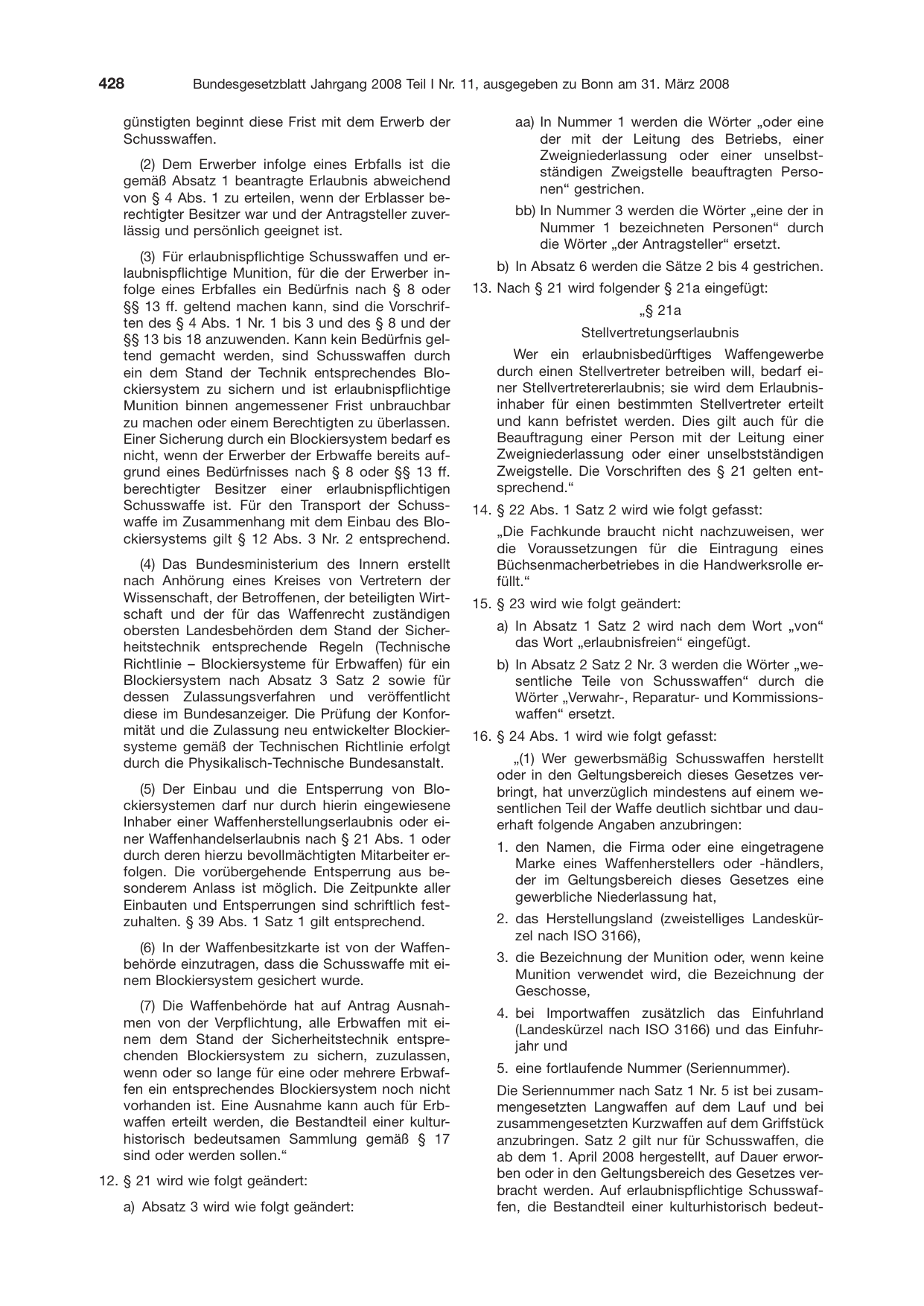BGBl. 2008, Seite 428 — Originalseite als Abbildung