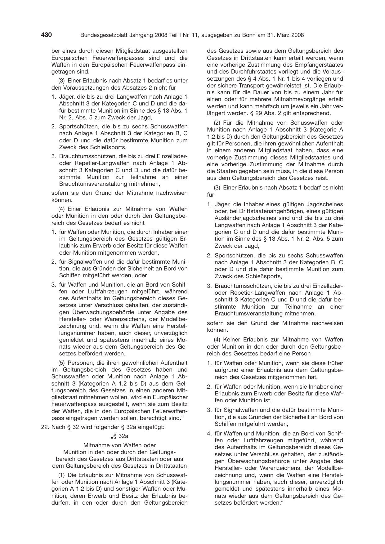 BGBl. 2008, Seite 430 — Originalseite als Abbildung