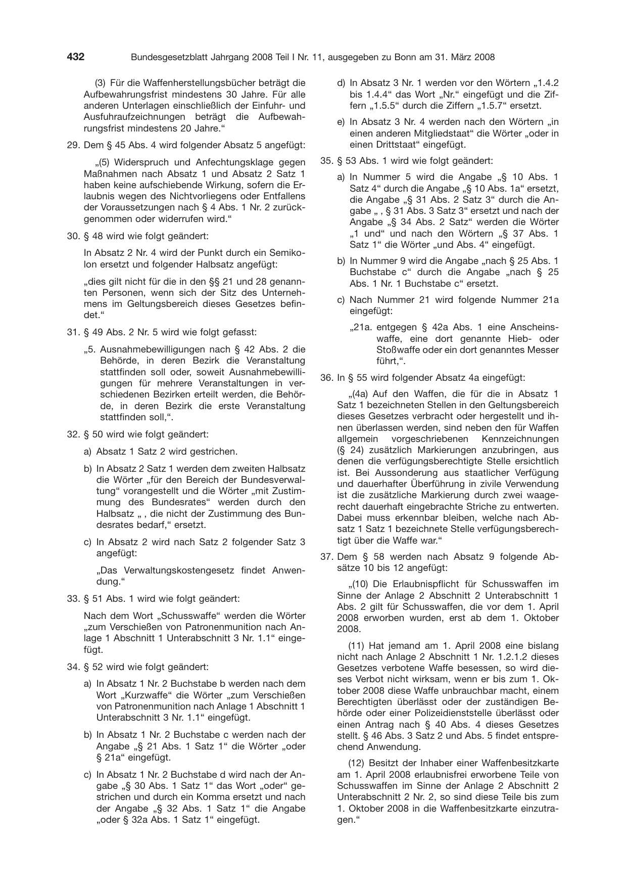 BGBl. 2008, Seite 432 — Originalseite als Abbildung