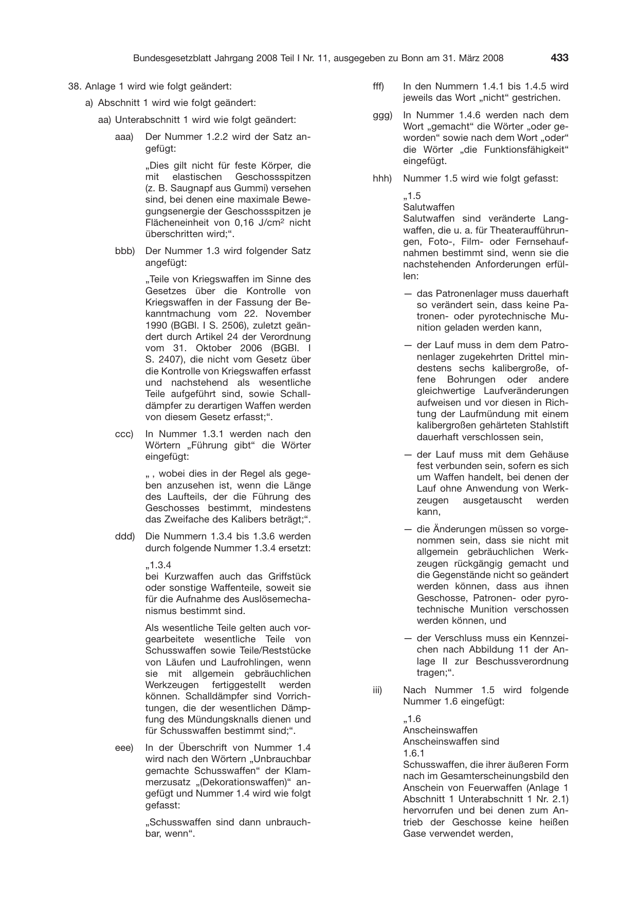 BGBl. 2008, Seite 433 — Originalseite als Abbildung
