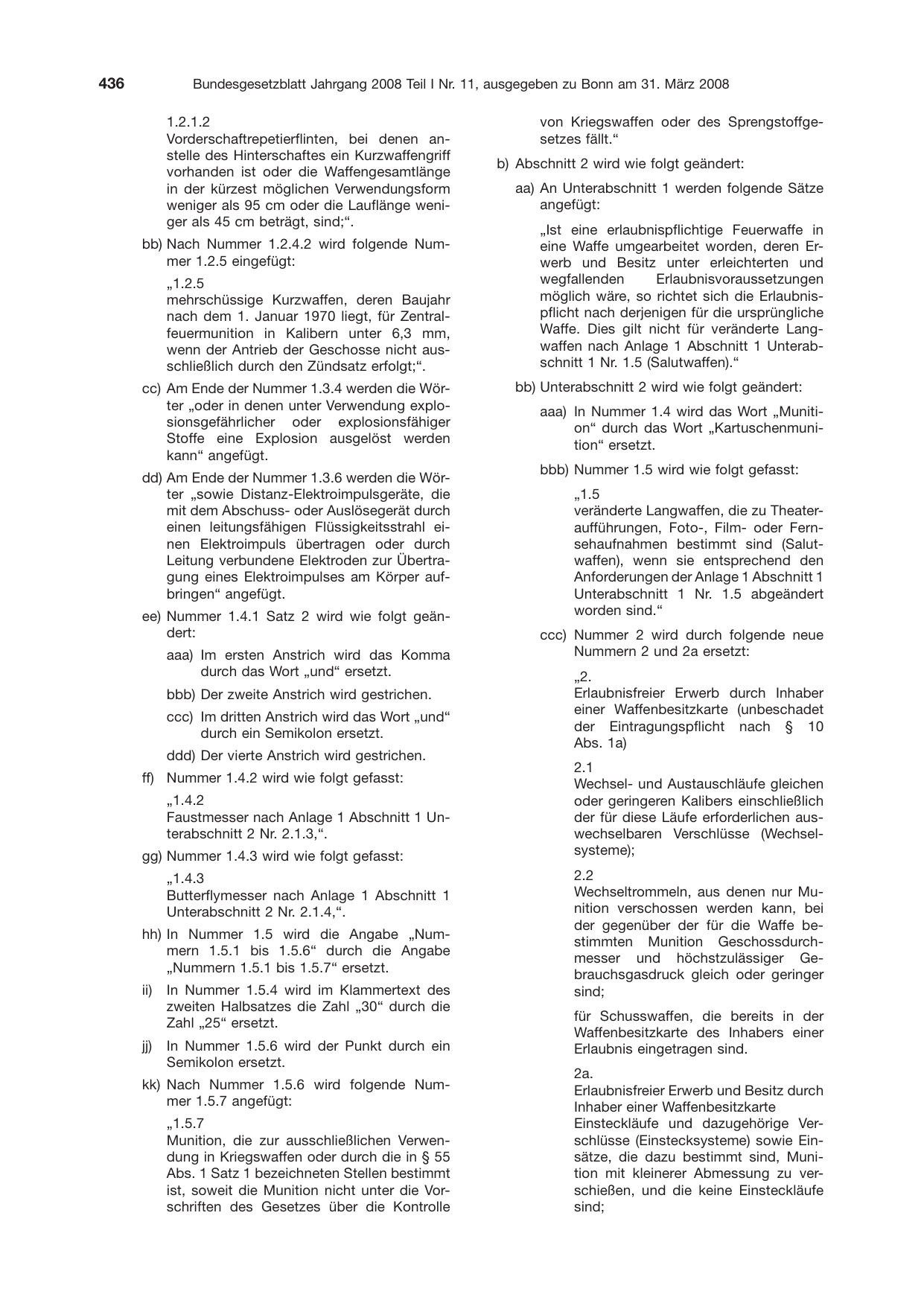 BGBl. 2008, Seite 436 — Originalseite als Abbildung