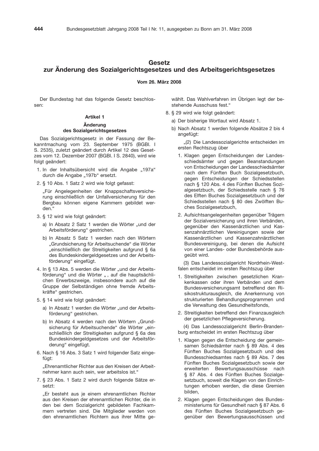 BGBl. 2008, Seite 444 — Originalseite als Abbildung