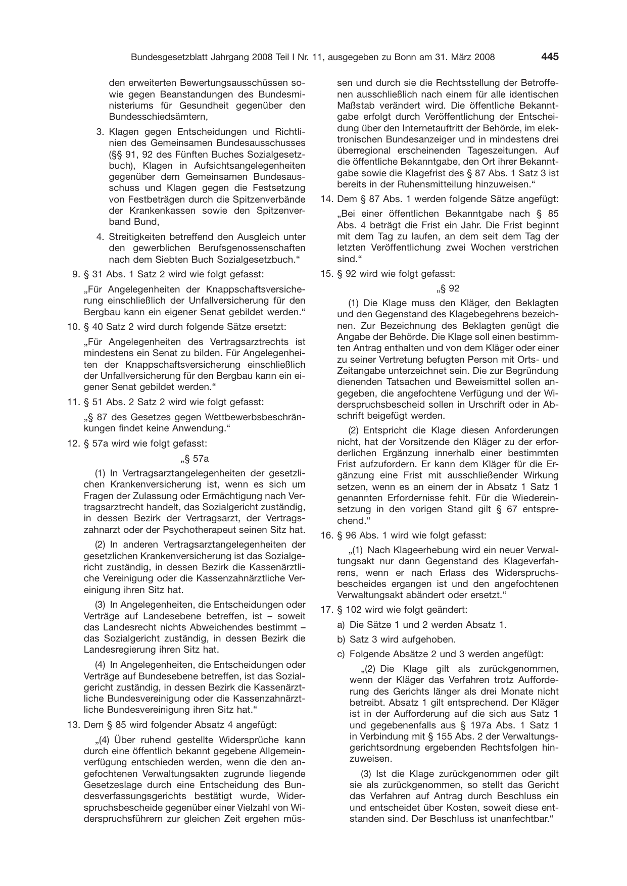 BGBl. 2008, Seite 445 — Originalseite als Abbildung