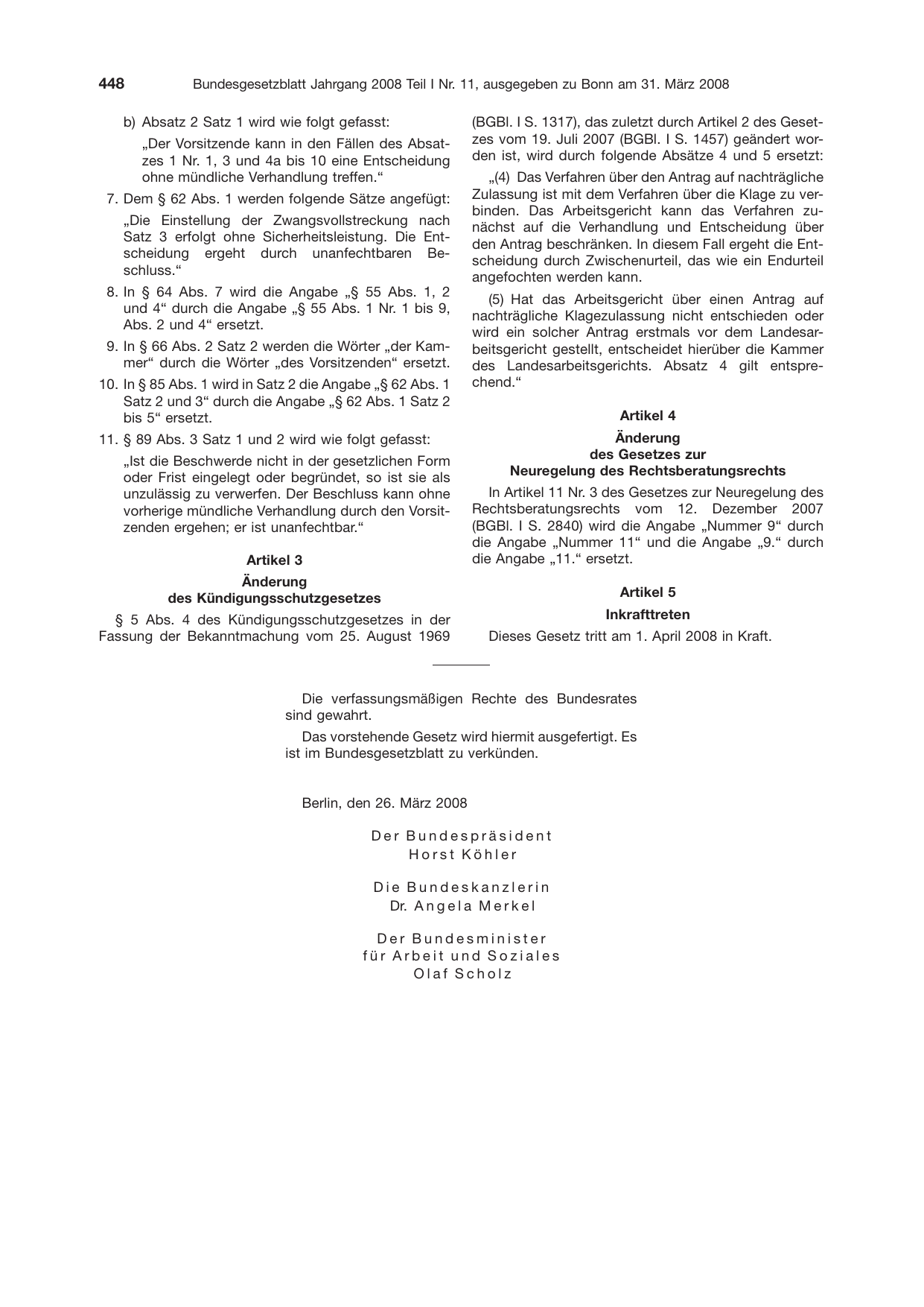 BGBl. 2008, Seite 448 — Originalseite als Abbildung
