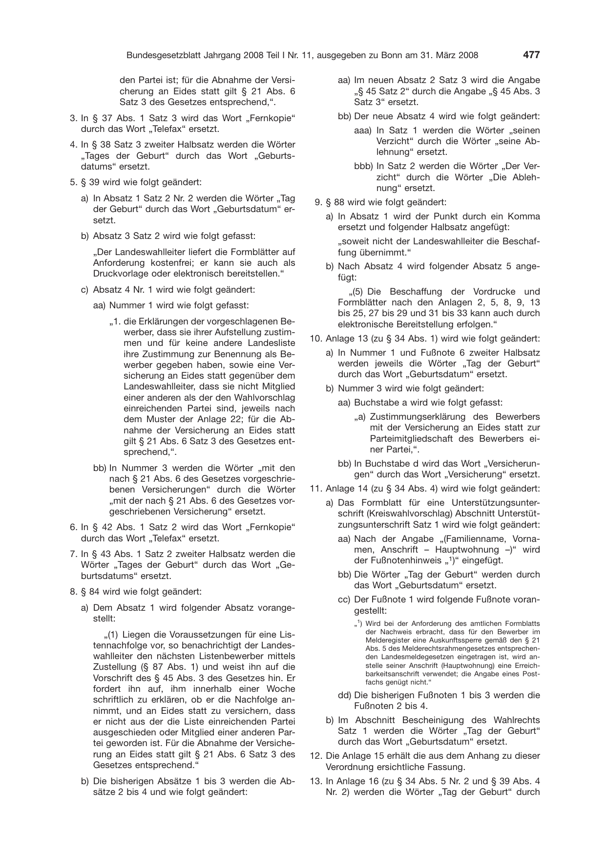 BGBl. 2008, Seite 477 — Originalseite als Abbildung
