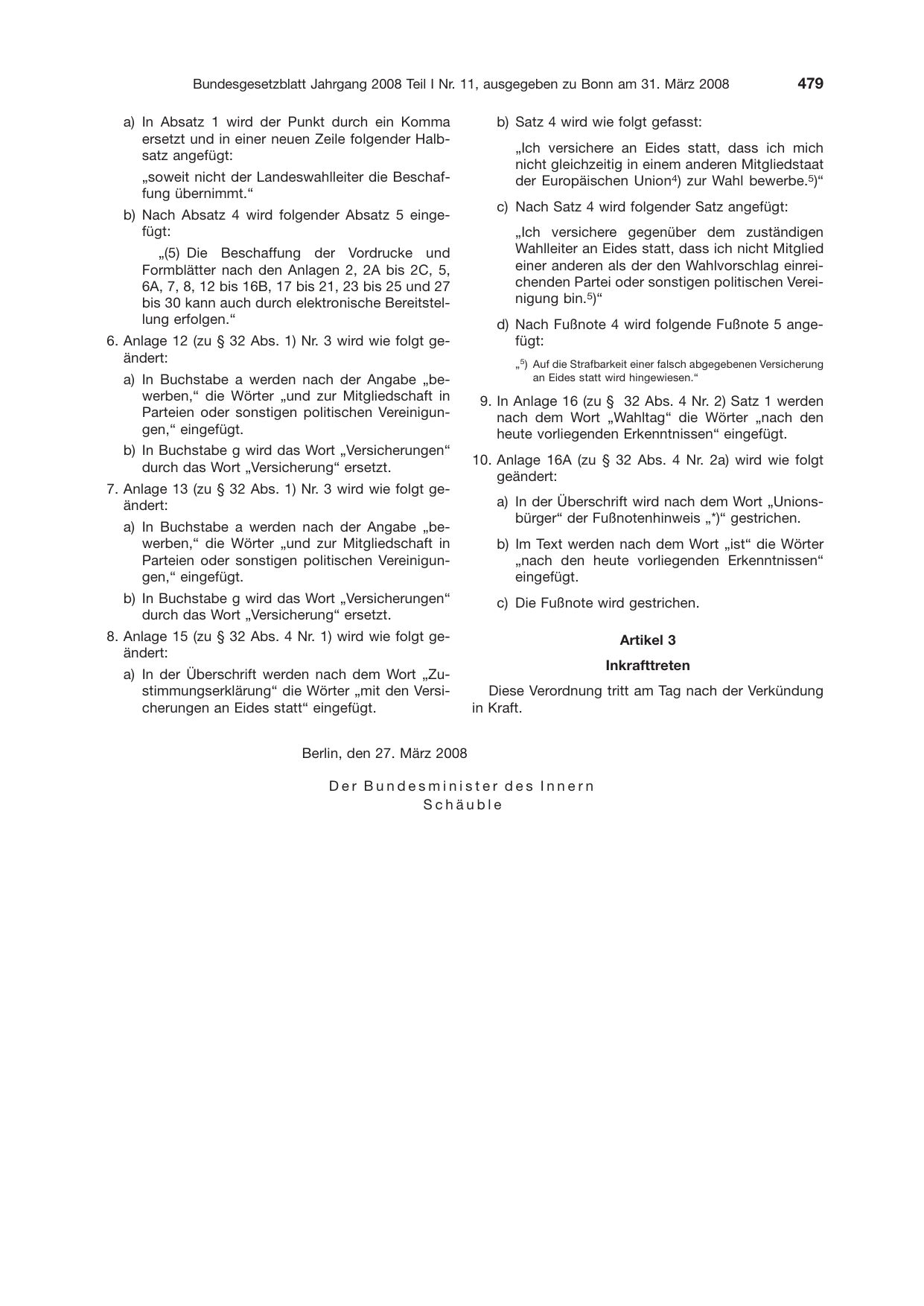 BGBl. 2008, Seite 479 — Originalseite als Abbildung