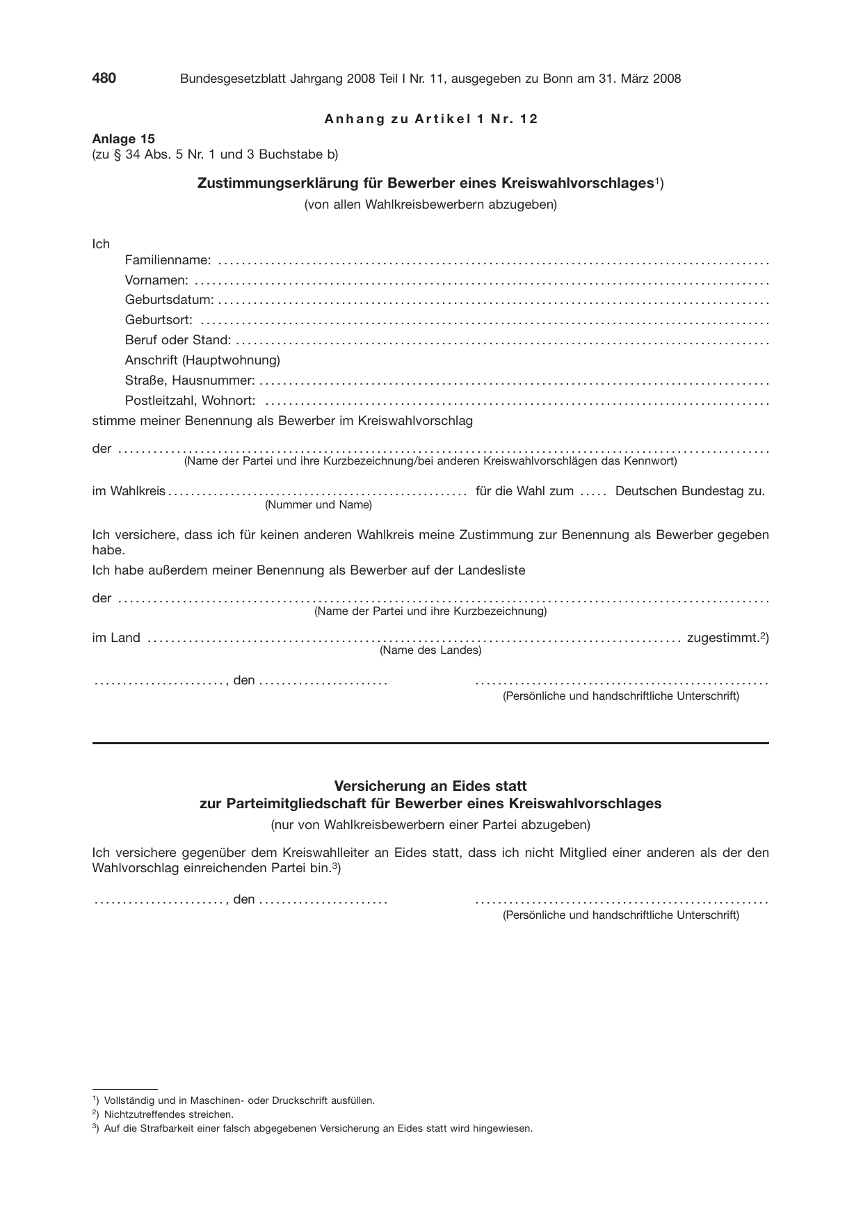 BGBl. 2008, Seite 480 — Originalseite als Abbildung