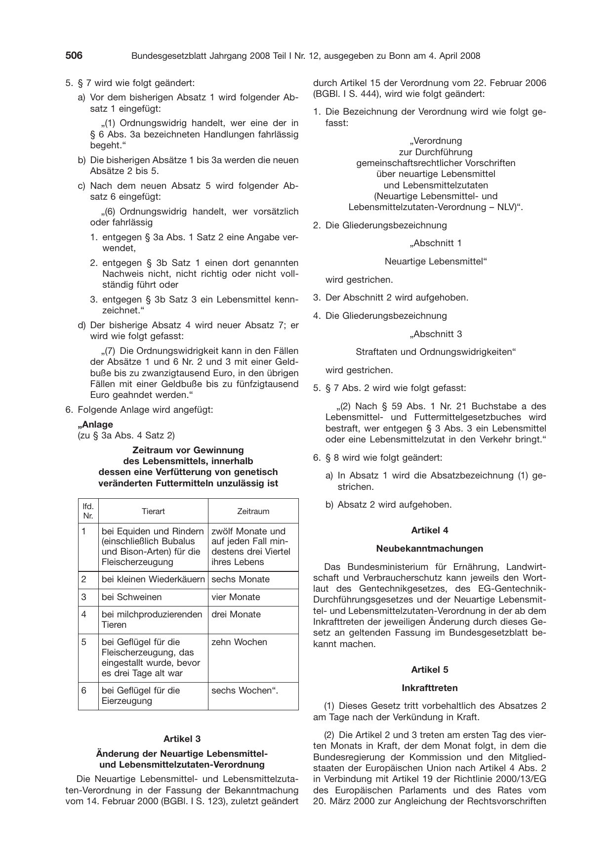 BGBl. 2008, Seite 506 — Originalseite als Abbildung