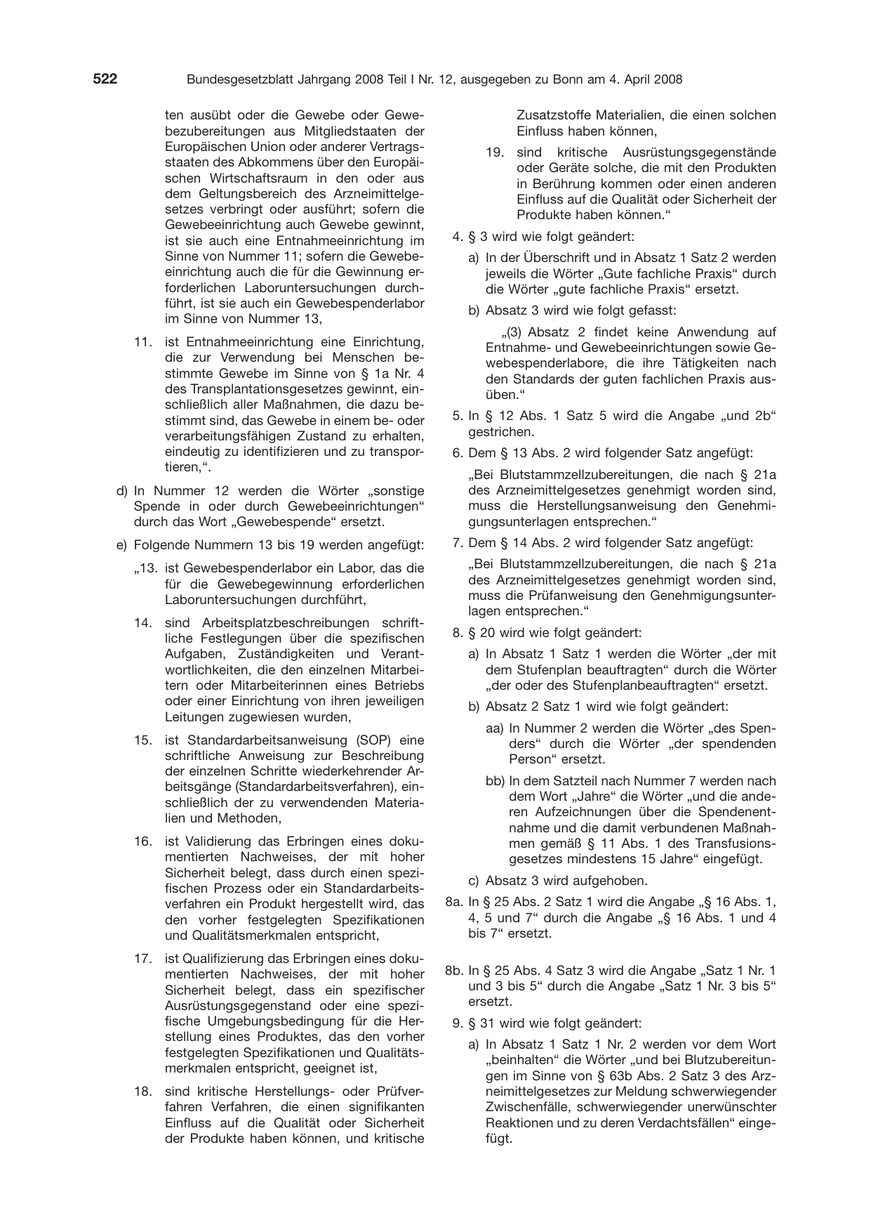 BGBl. 2008, Seite 522 — Originalseite als Abbildung