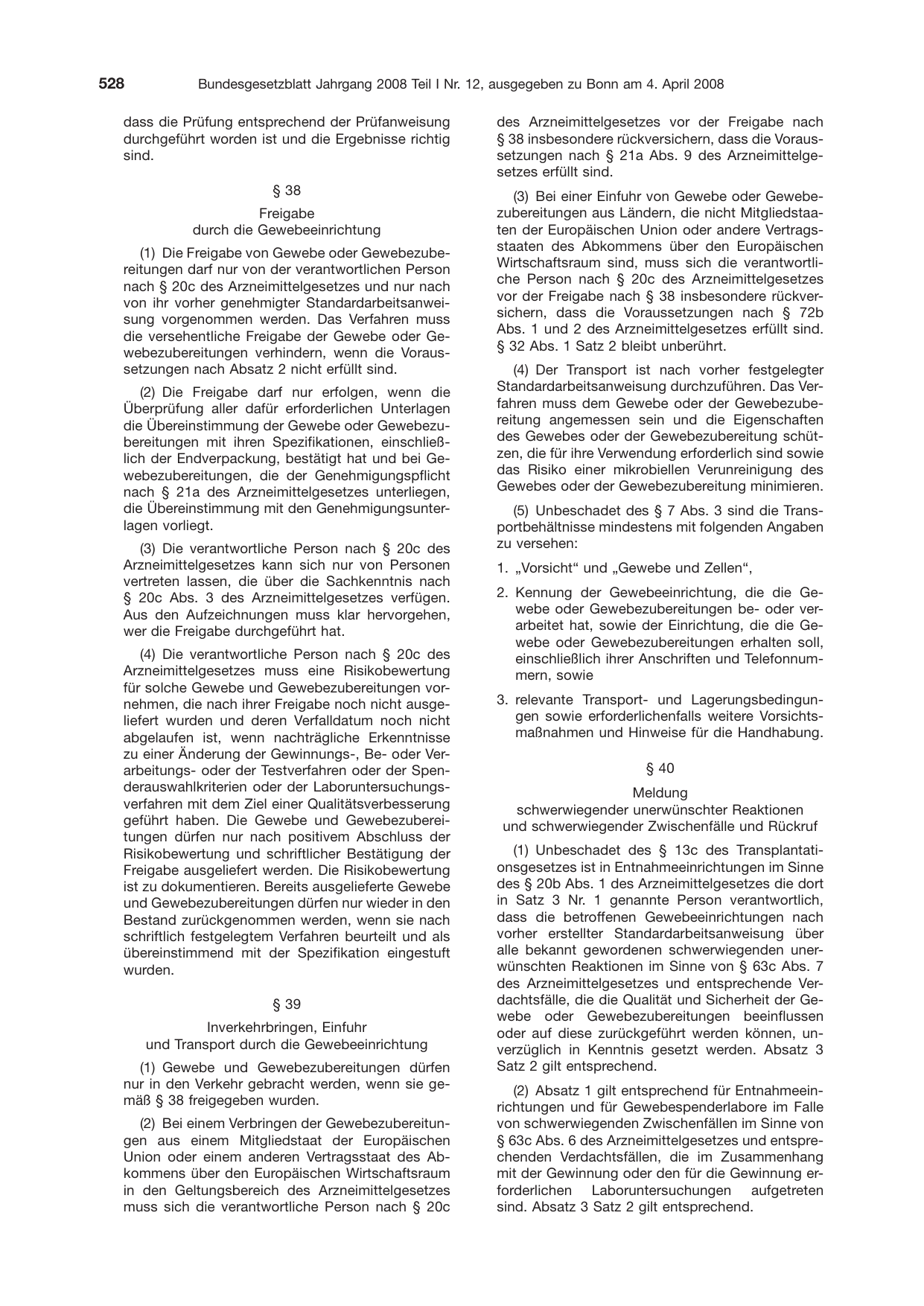 BGBl. 2008, Seite 528 — Originalseite als Abbildung