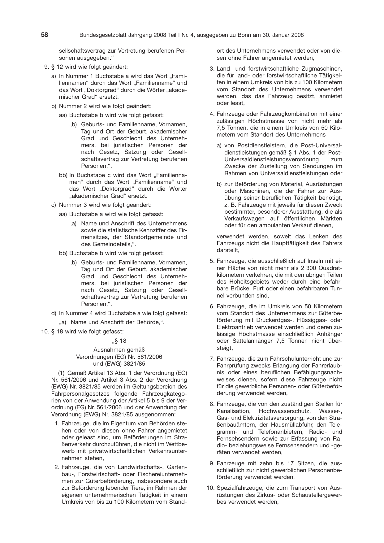 BGBl. 2008, Seite 58 — Originalseite als Abbildung