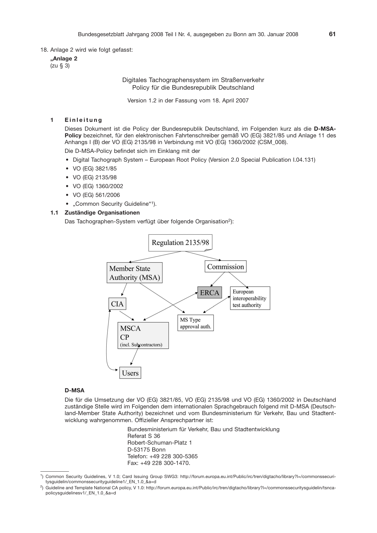 BGBl. 2008, Seite 61 — Originalseite als Abbildung