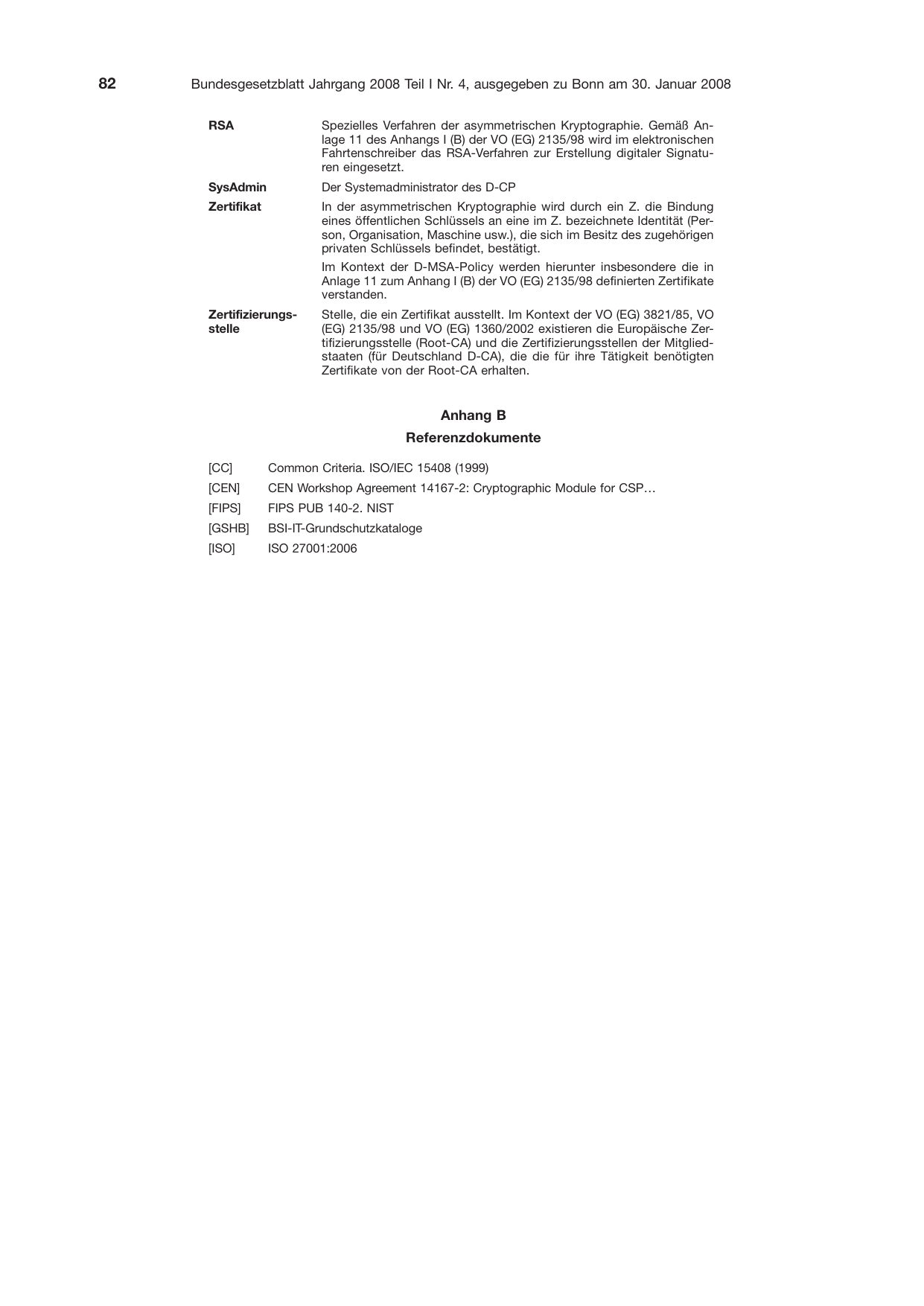 BGBl. 2008, Seite 82 — Originalseite als Abbildung