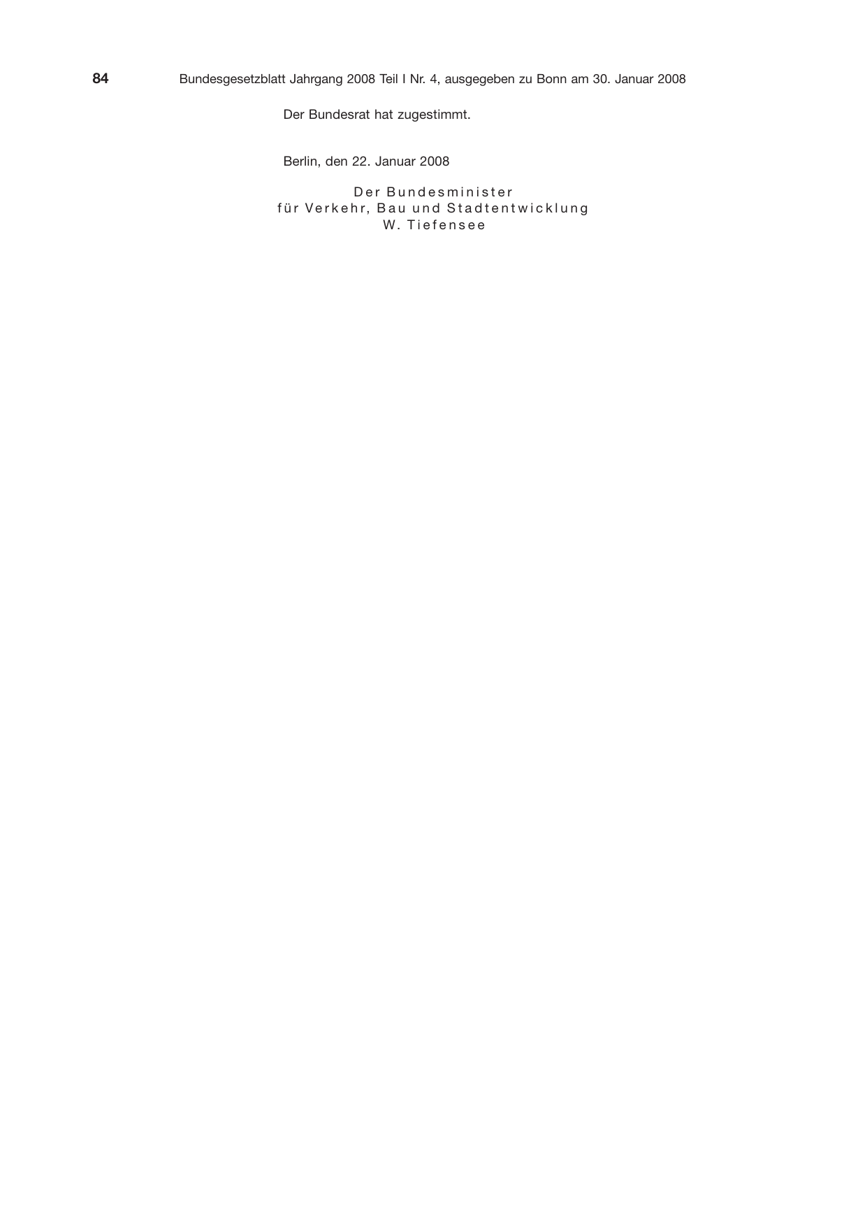 BGBl. 2008, Seite 84 — Originalseite als Abbildung