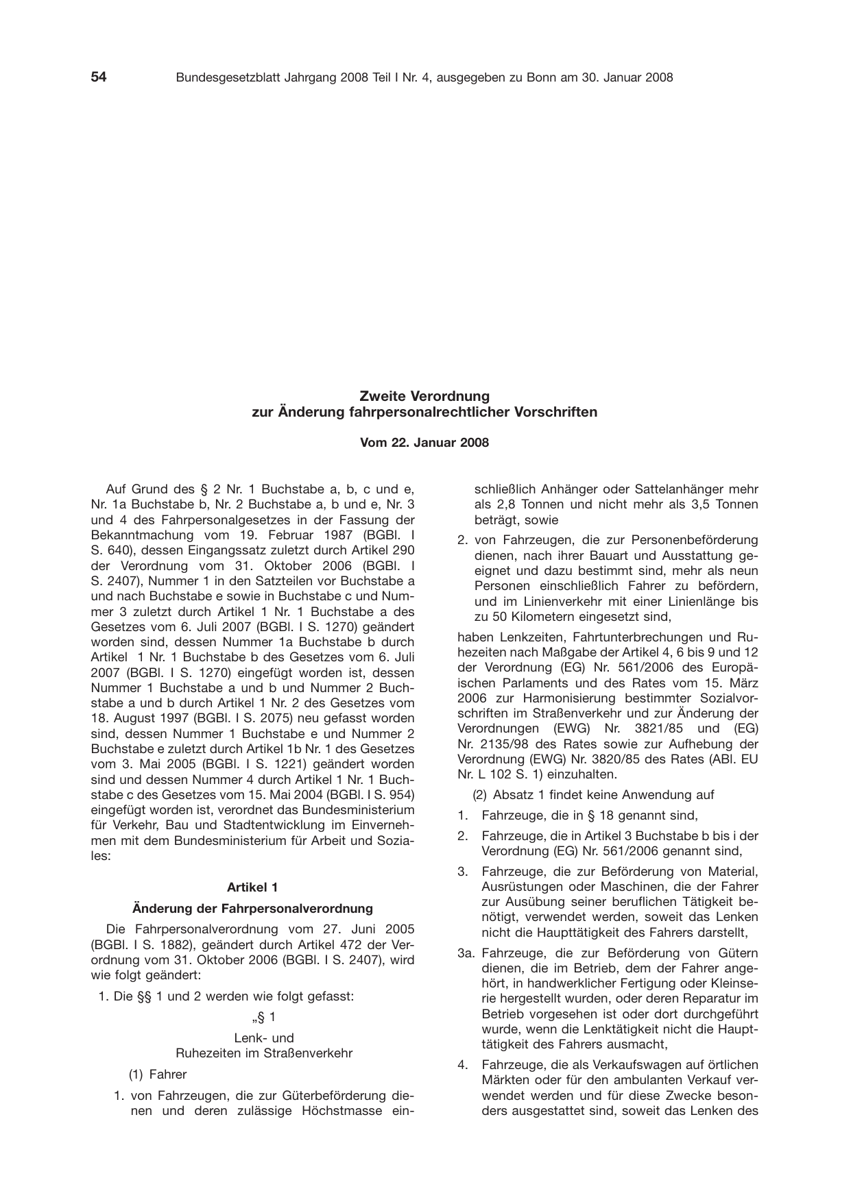 BGBl. 2008, Seite 54 — Originalseite als Abbildung