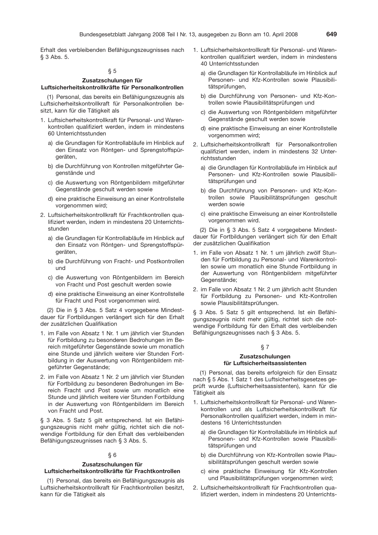 BGBl. 2008, Seite 649 — Originalseite als Abbildung
