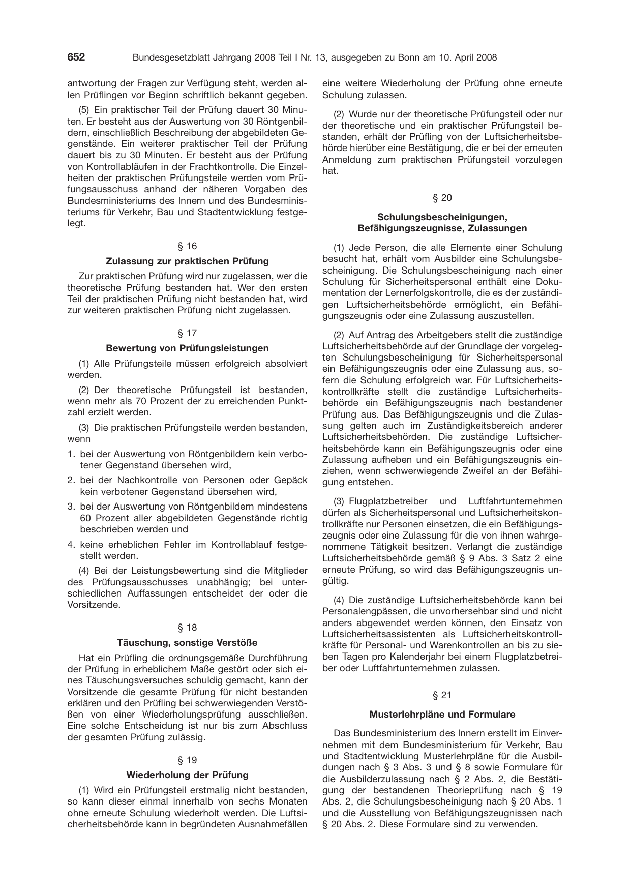 BGBl. 2008, Seite 652 — Originalseite als Abbildung