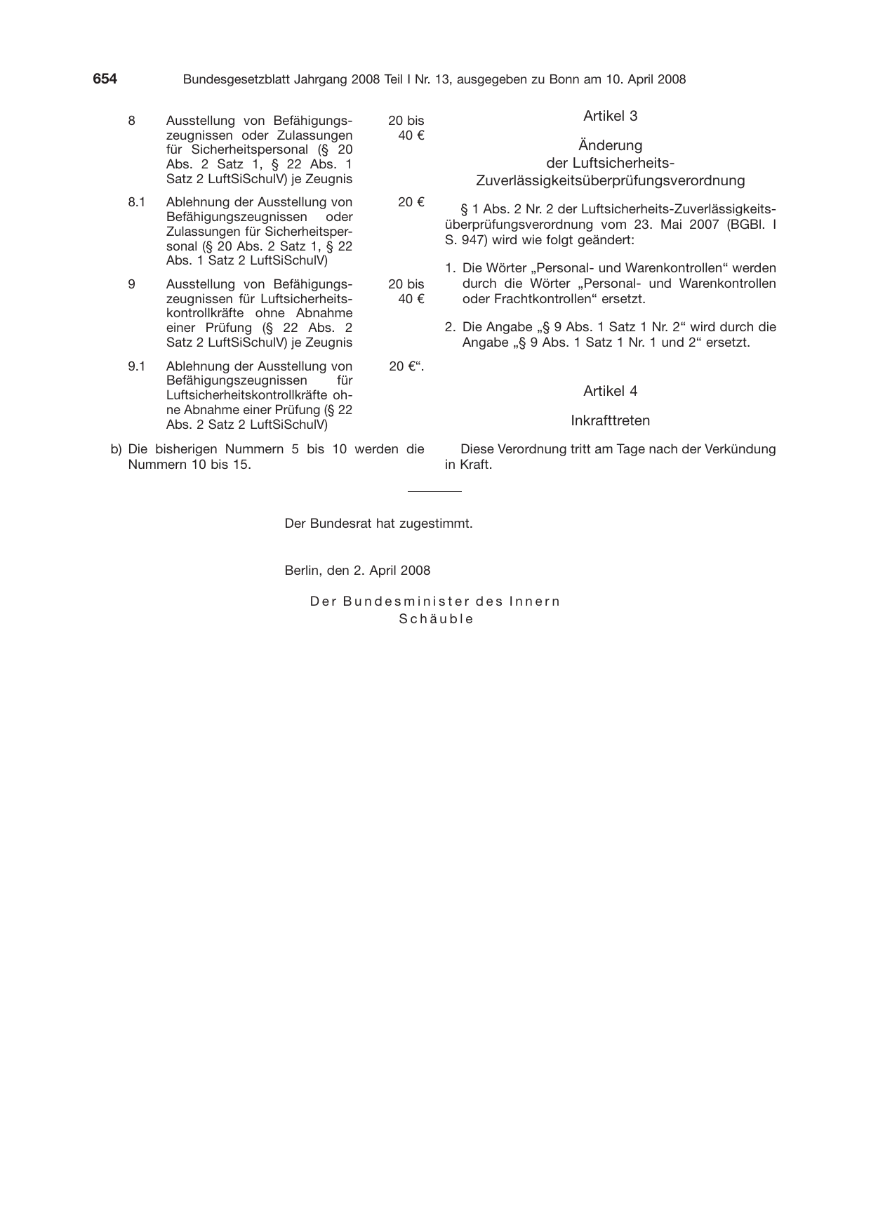 BGBl. 2008, Seite 654 — Originalseite als Abbildung