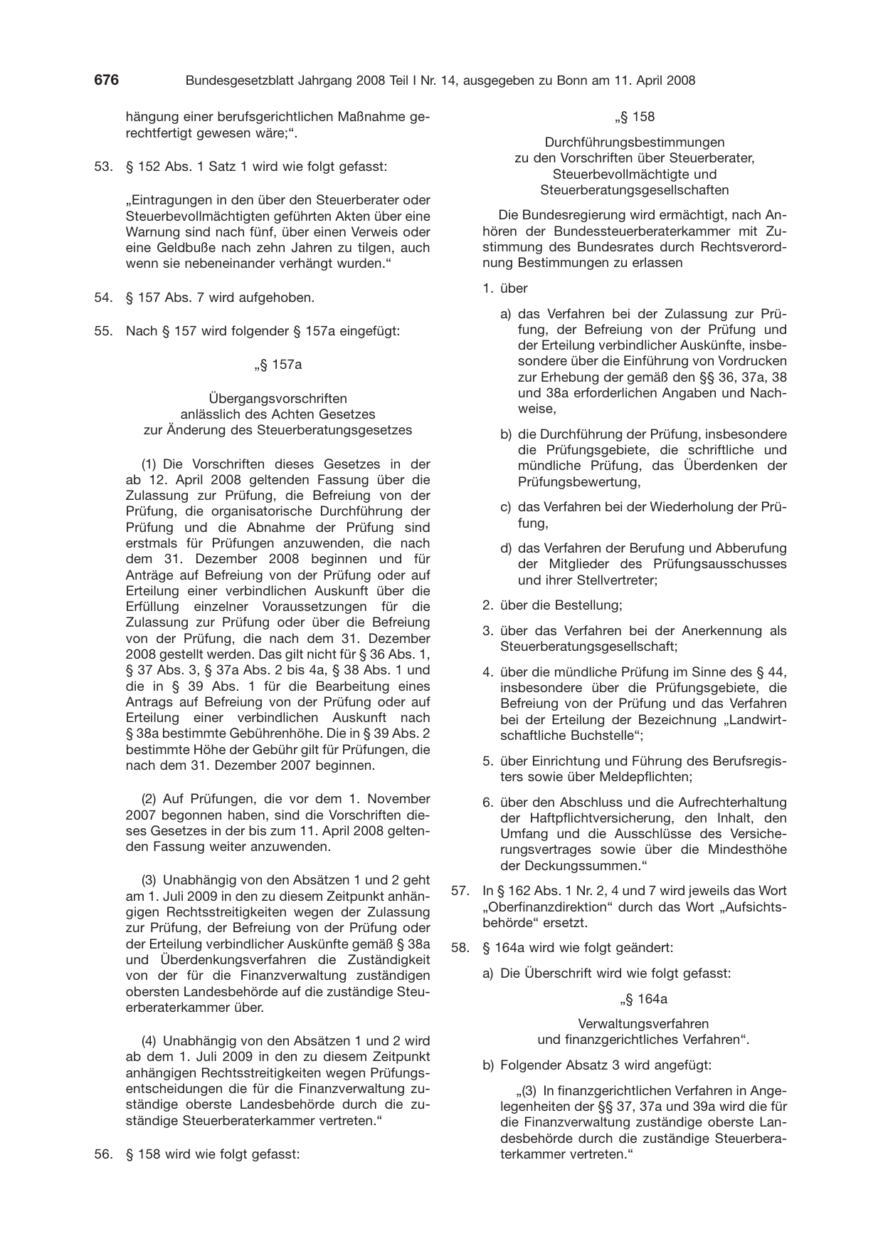 BGBl. 2008, Seite 676 — Originalseite als Abbildung