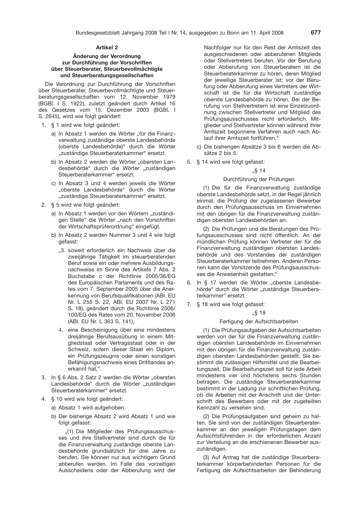 BGBl. 2008, Seite 677 — Originalseite als Abbildung