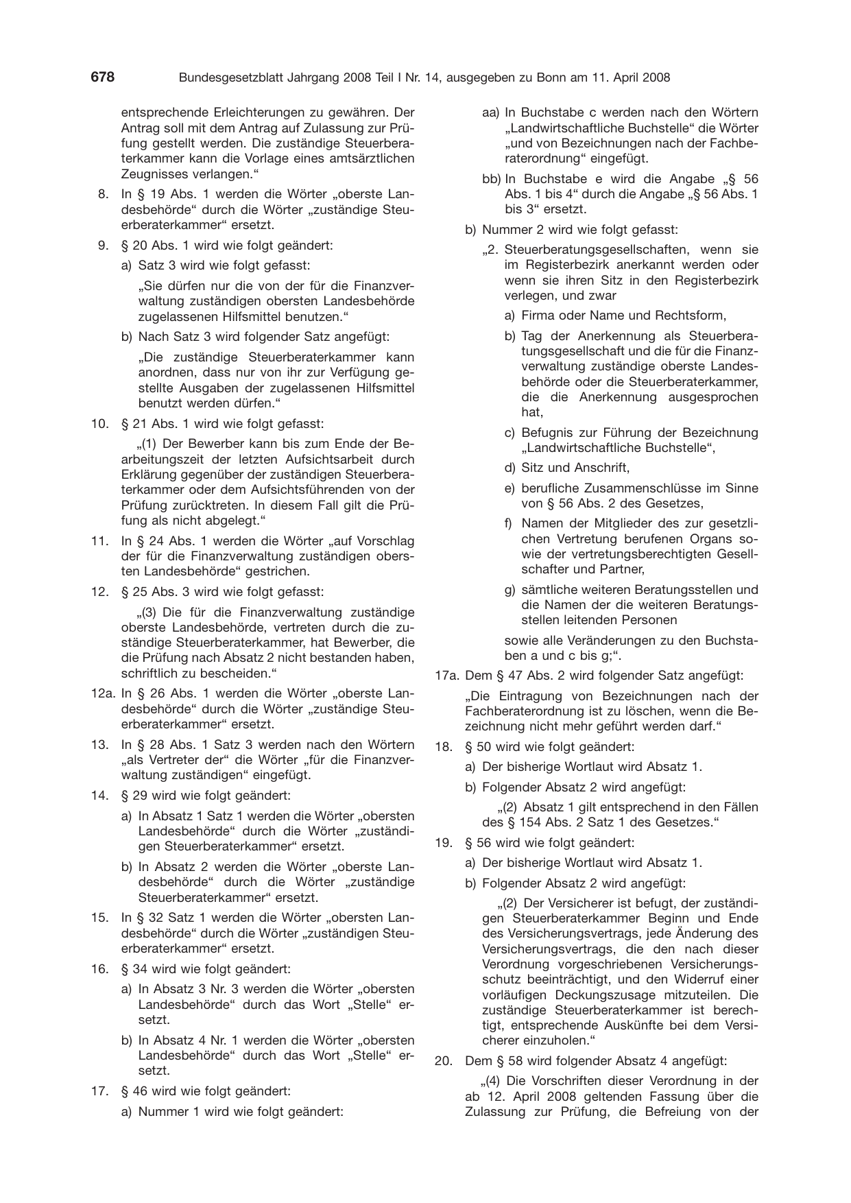 BGBl. 2008, Seite 678 — Originalseite als Abbildung