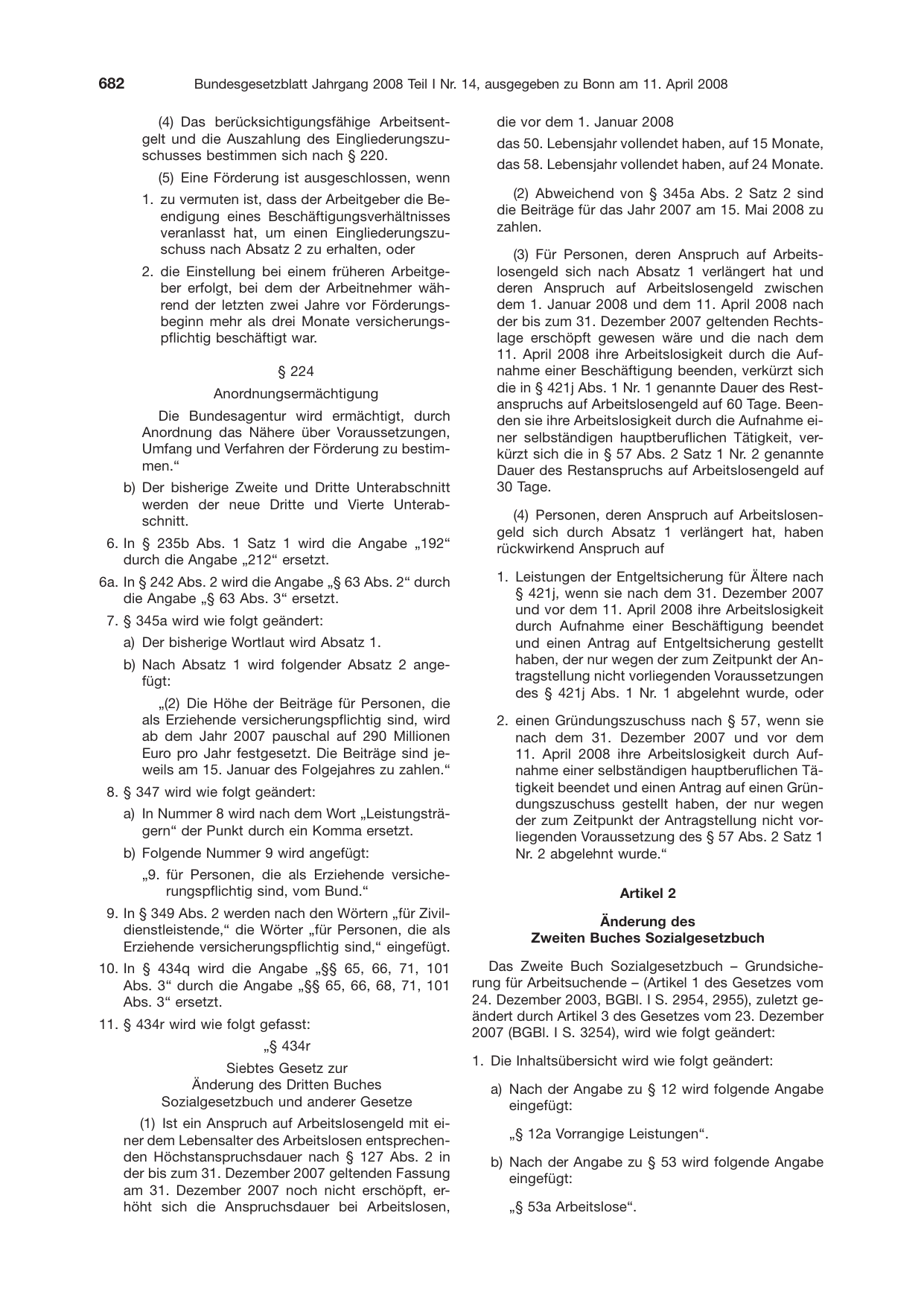 BGBl. 2008, Seite 682 — Originalseite als Abbildung