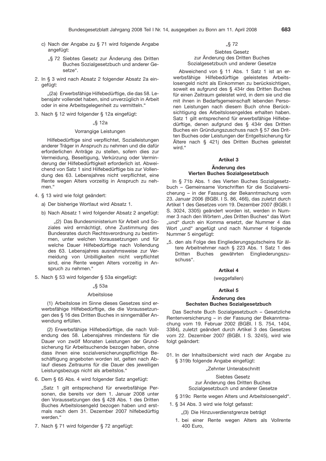 BGBl. 2008, Seite 683 — Originalseite als Abbildung