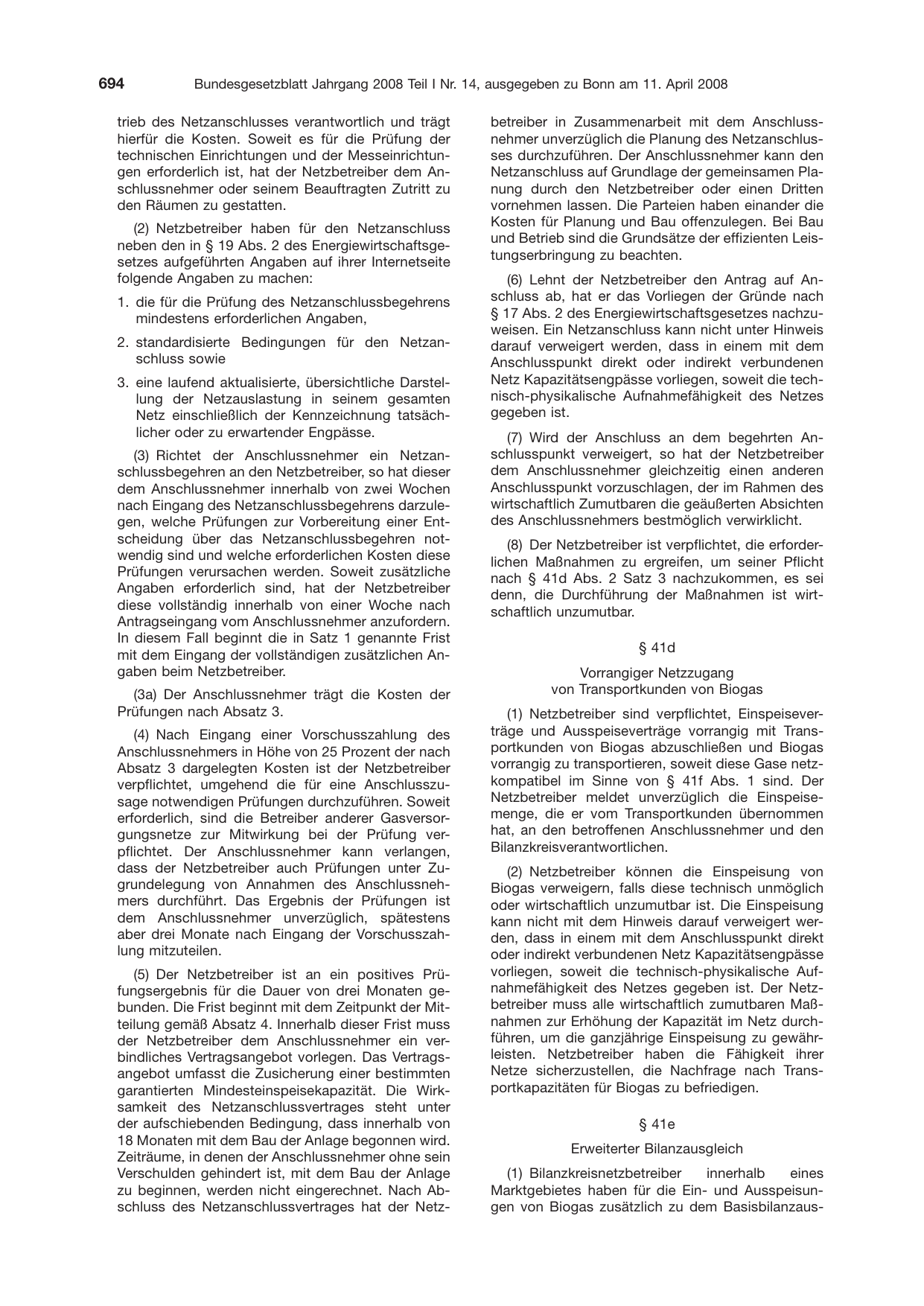 BGBl. 2008, Seite 694 — Originalseite als Abbildung
