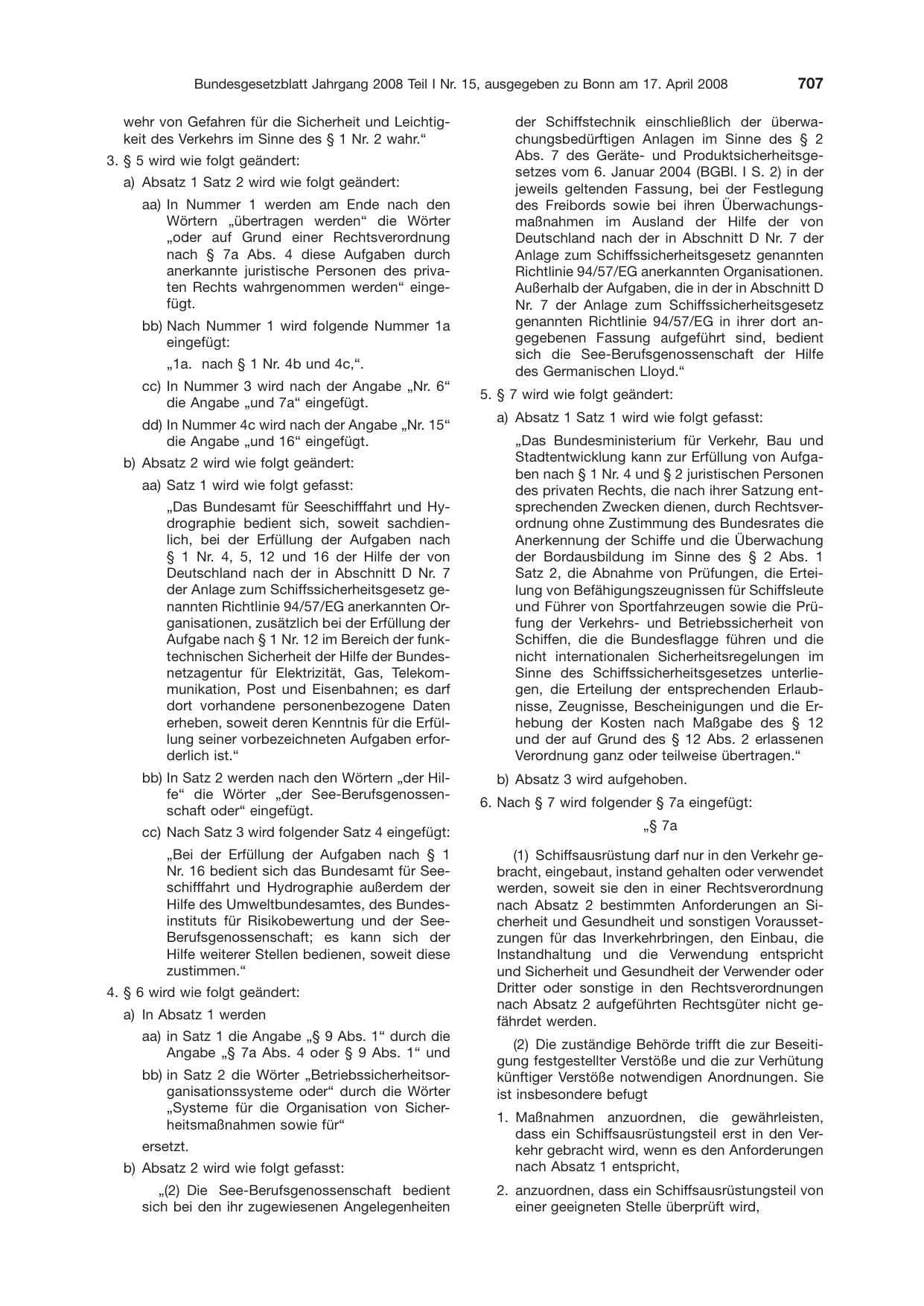 BGBl. 2008, Seite 707 — Originalseite als Abbildung