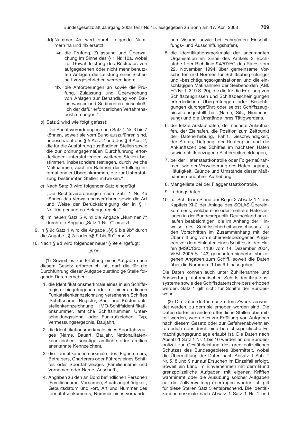 BGBl. 2008, Seite 709 — Originalseite als Abbildung