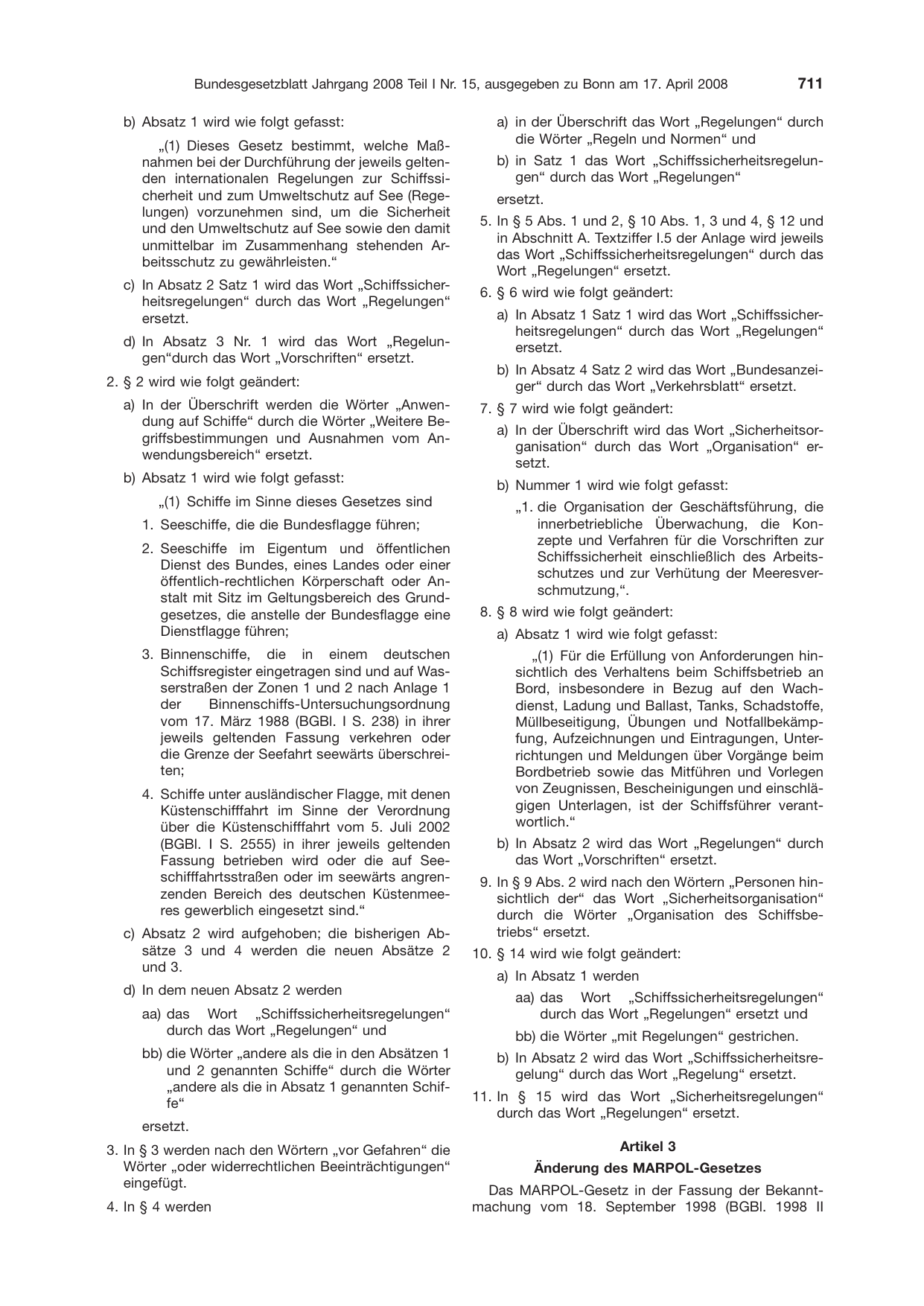 BGBl. 2008, Seite 711 — Originalseite als Abbildung
