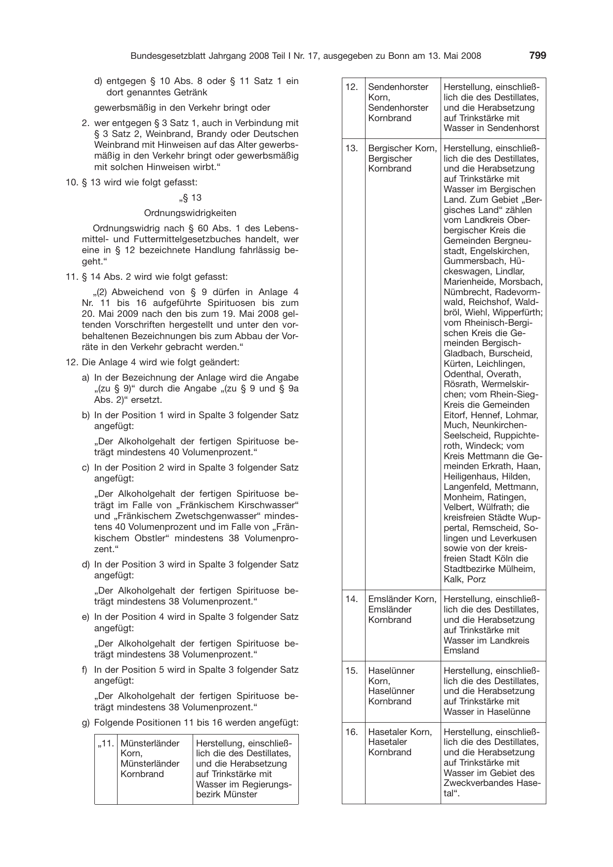 BGBl. 2008, Seite 799 — Originalseite als Abbildung