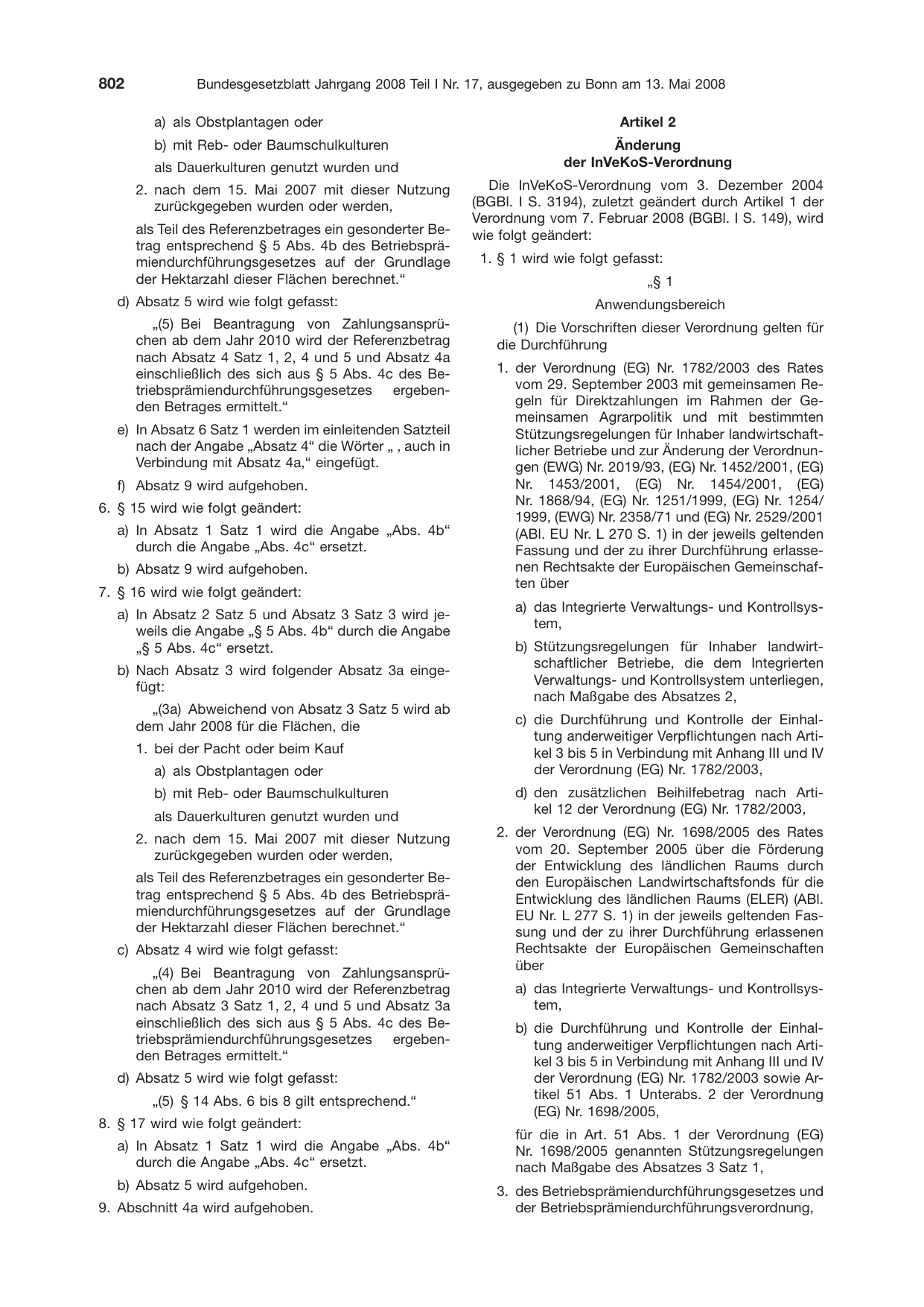 BGBl. 2008, Seite 802 — Originalseite als Abbildung