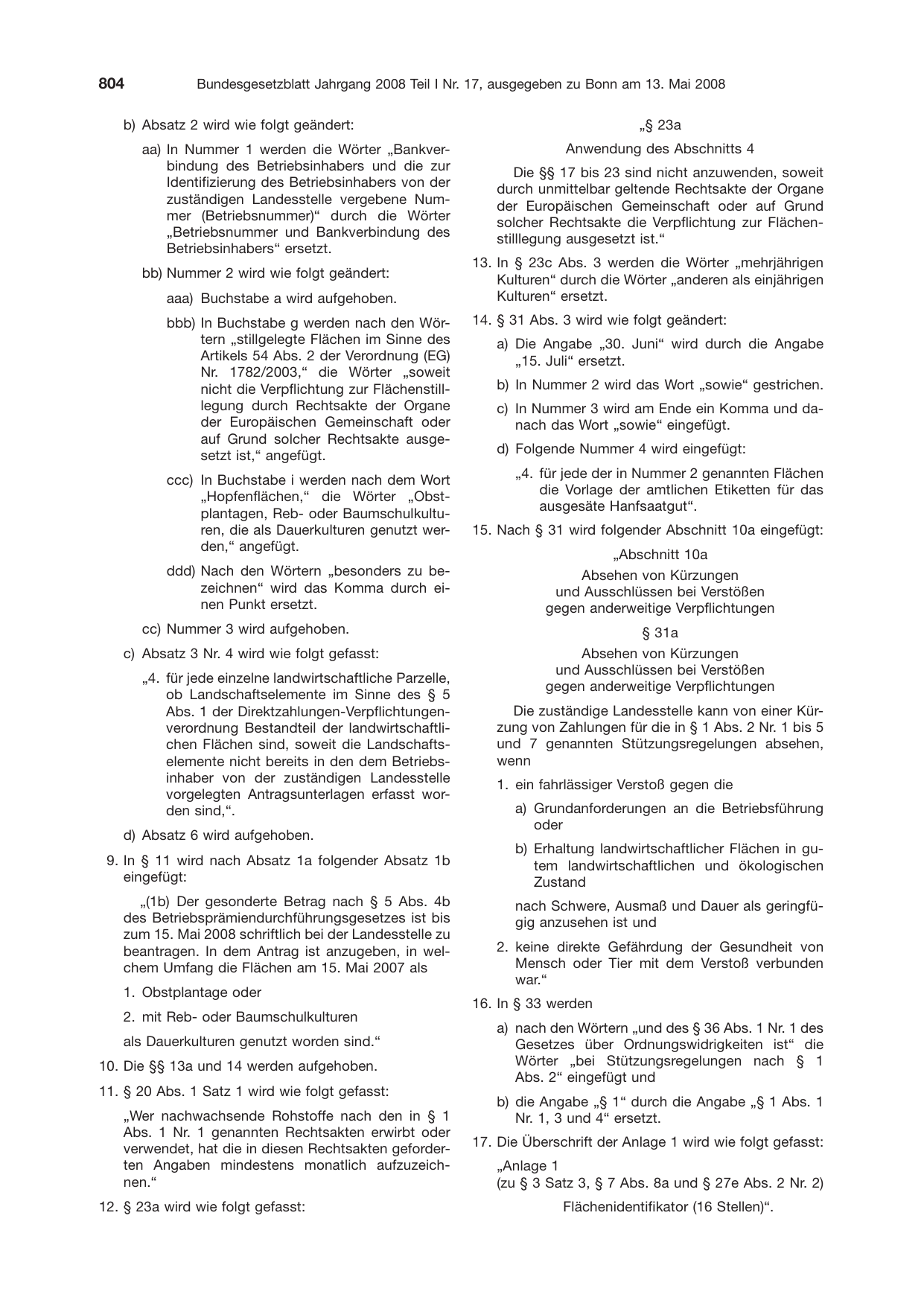 BGBl. 2008, Seite 804 — Originalseite als Abbildung